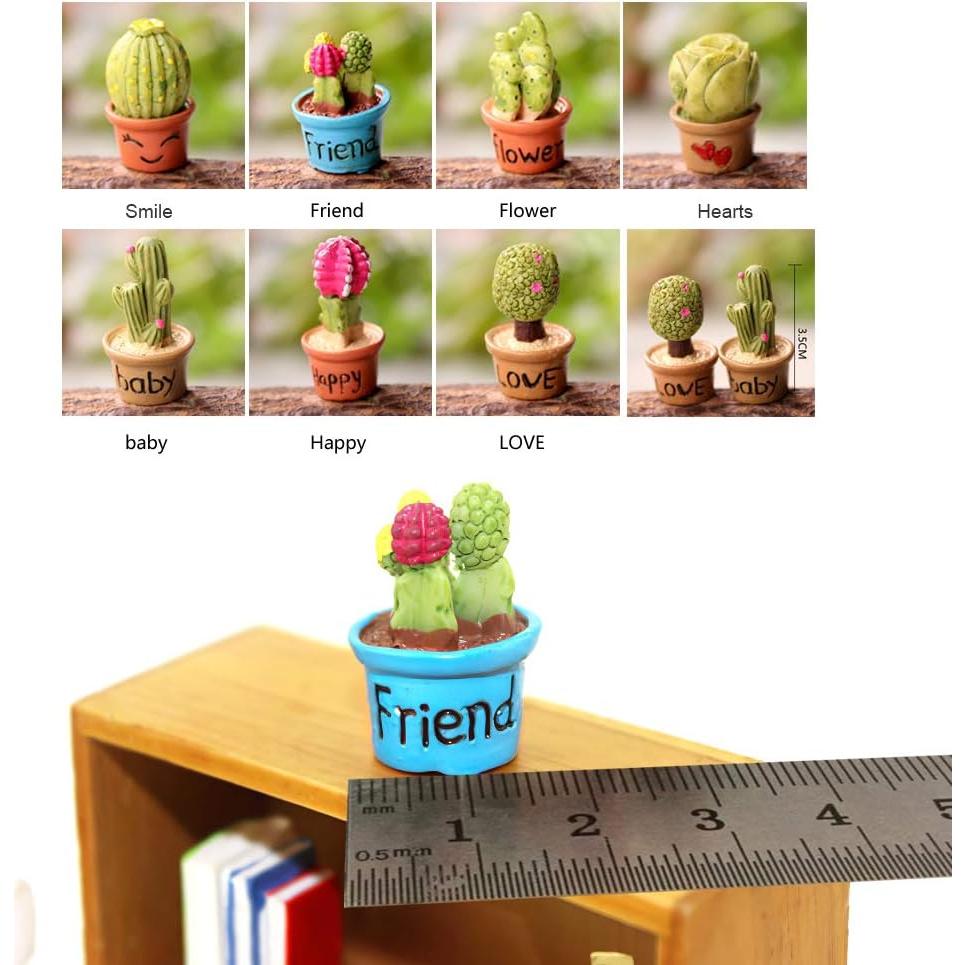 Set 7 Plantas Miniatura para Casa de Muñecas Lynkaye 1:12