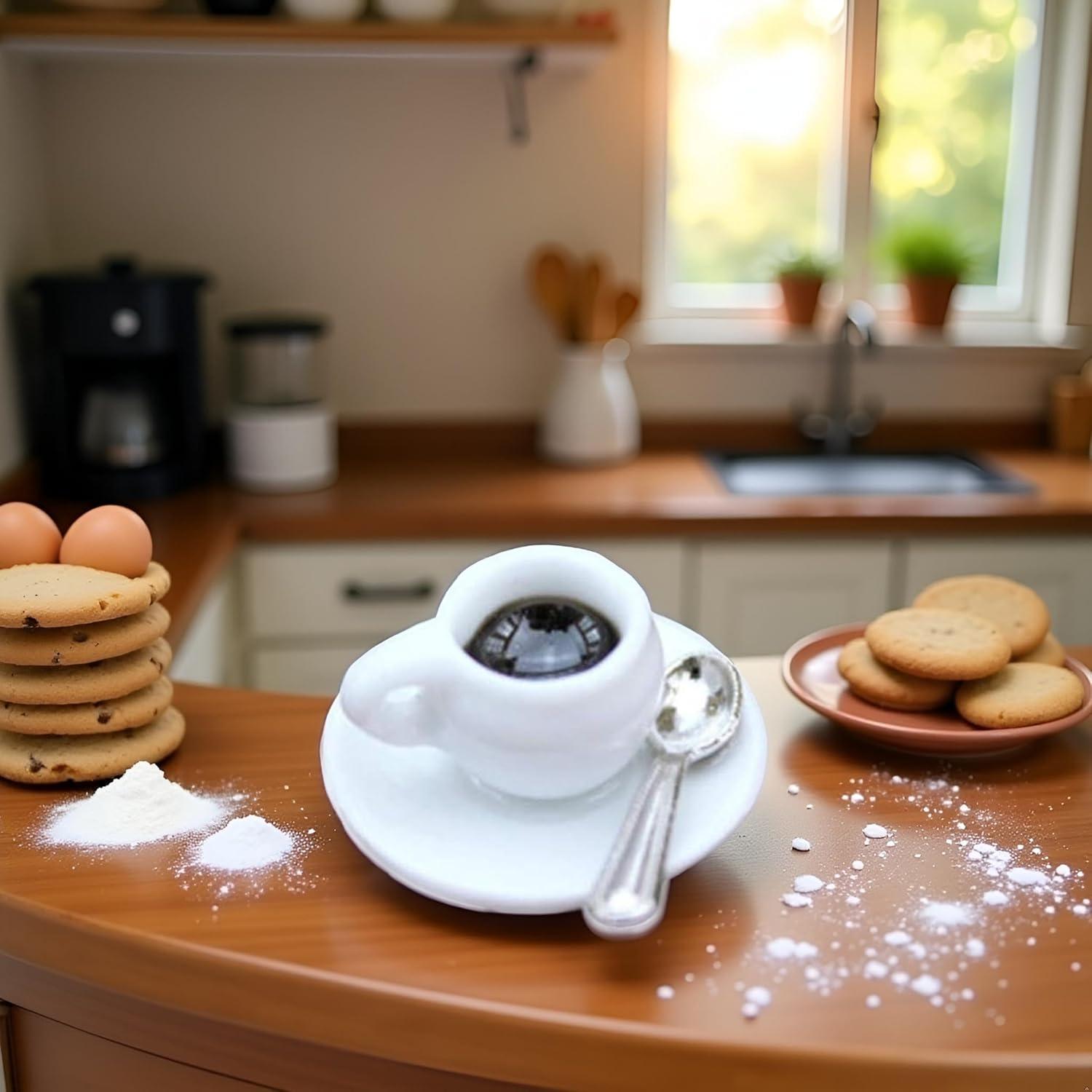 Accesorios Casa de Muñecas Wentoenapp Taza Café Miniatura 1:12