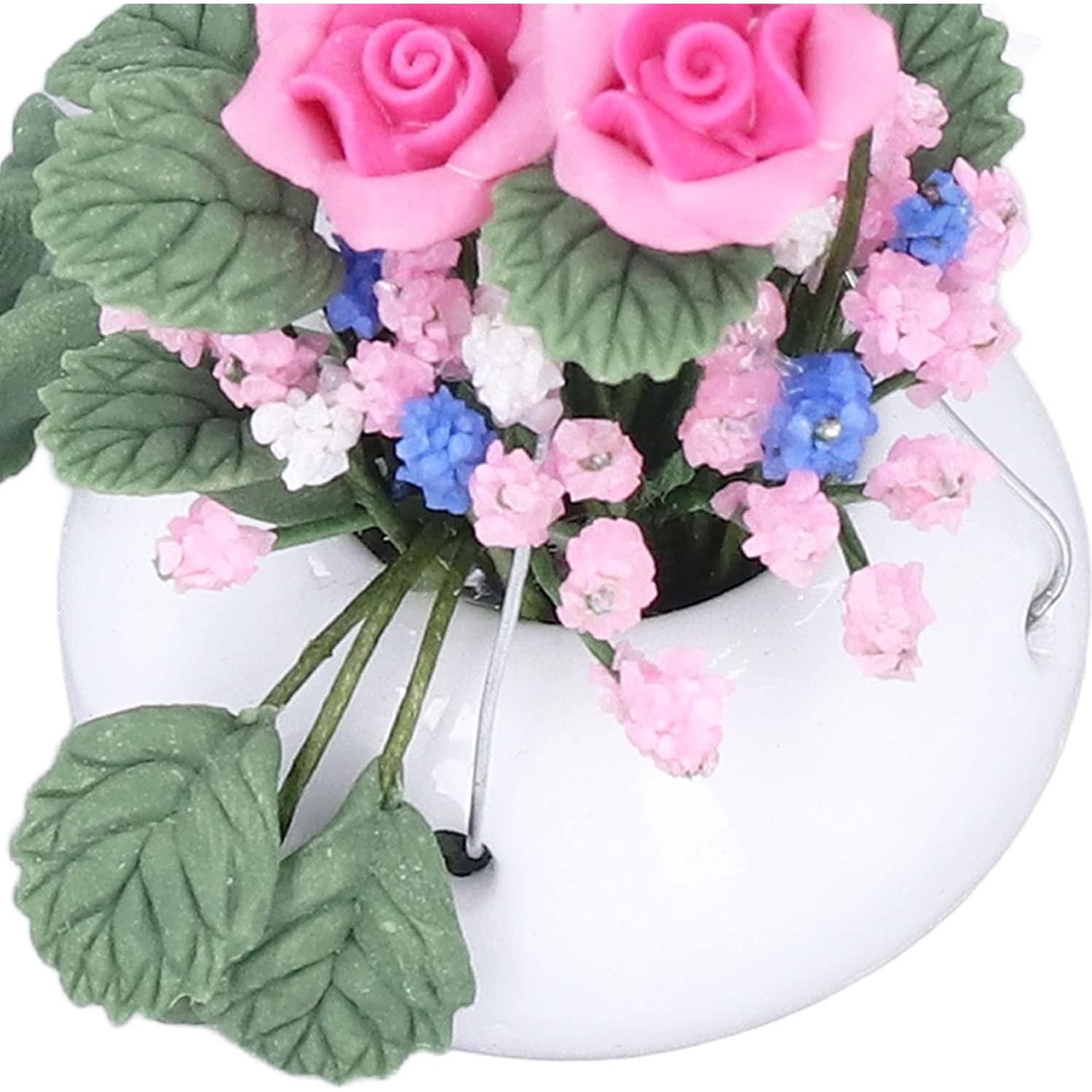 Mini Maceta de Flores Zerodis 1:12 Arcilla Decorativa