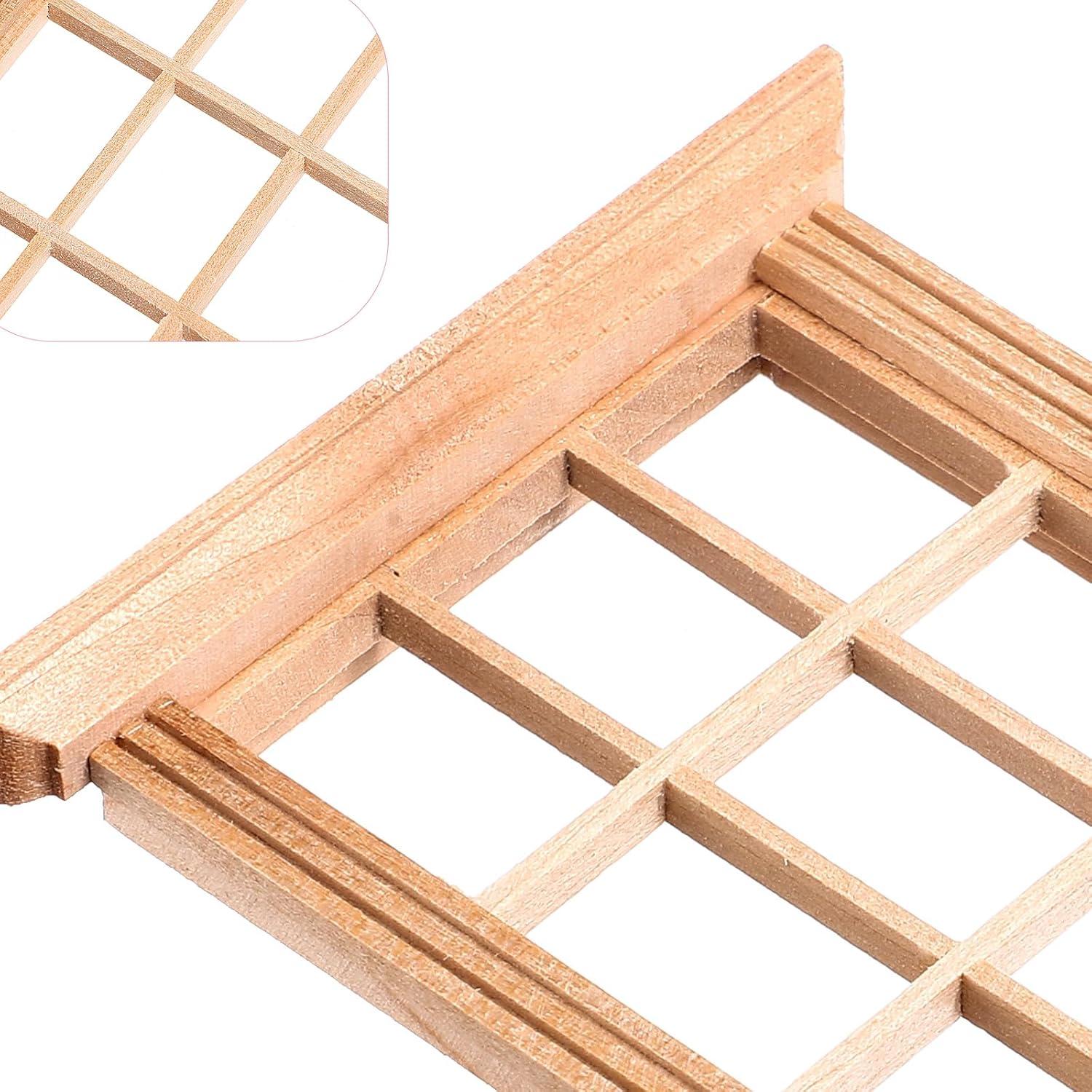Ventanas Miniatura de Madera para Casa de Muñecas Jarbins 2 Piezas