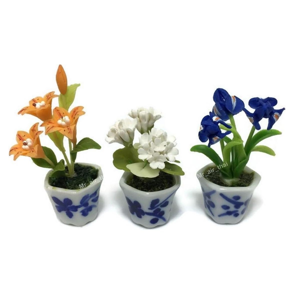 Conjunto de 3 Miniaturas de Flor Orquídea Mr_air_thai