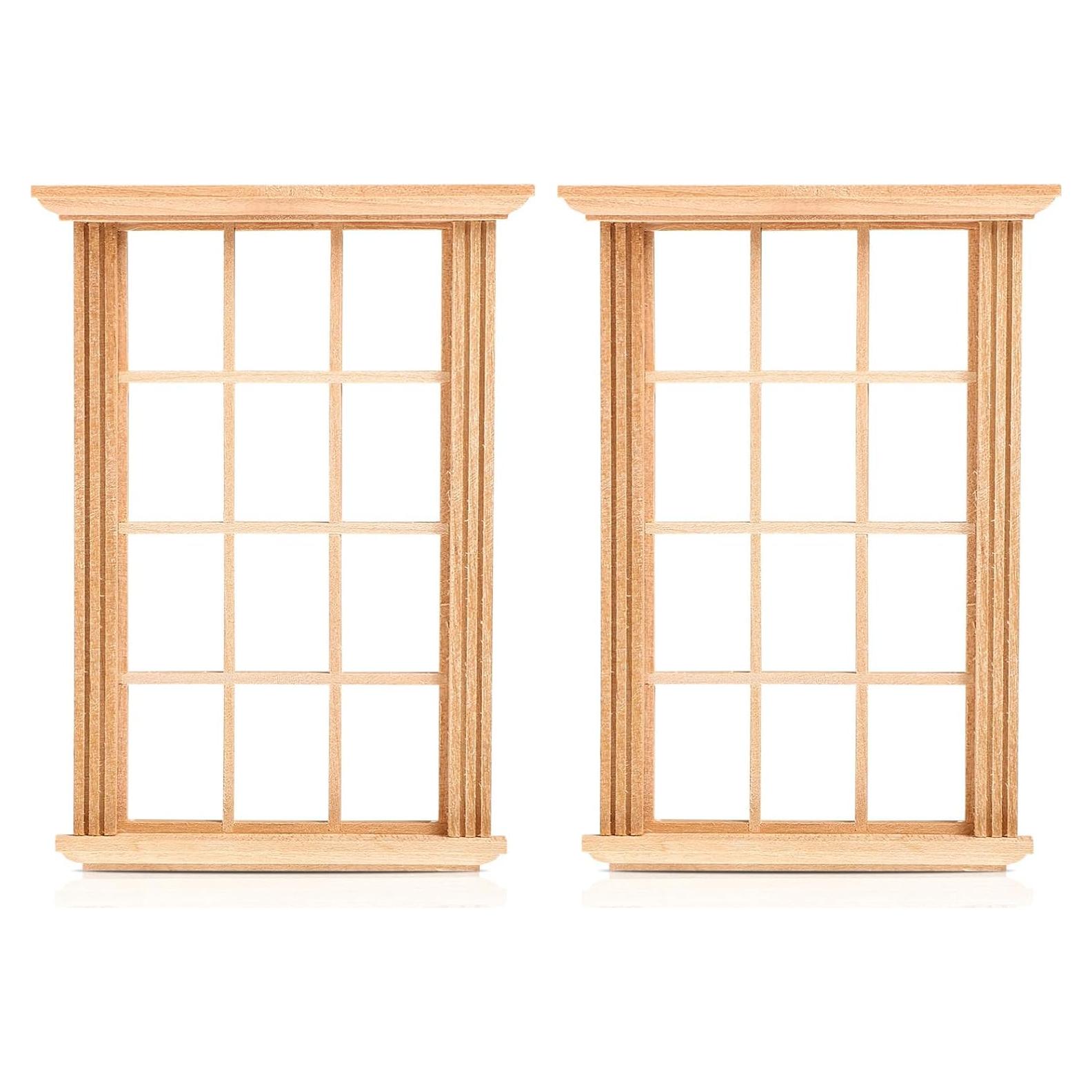 Ventanas Miniatura de Madera YARNOW 8 Pcs 1/12 para Muñecas