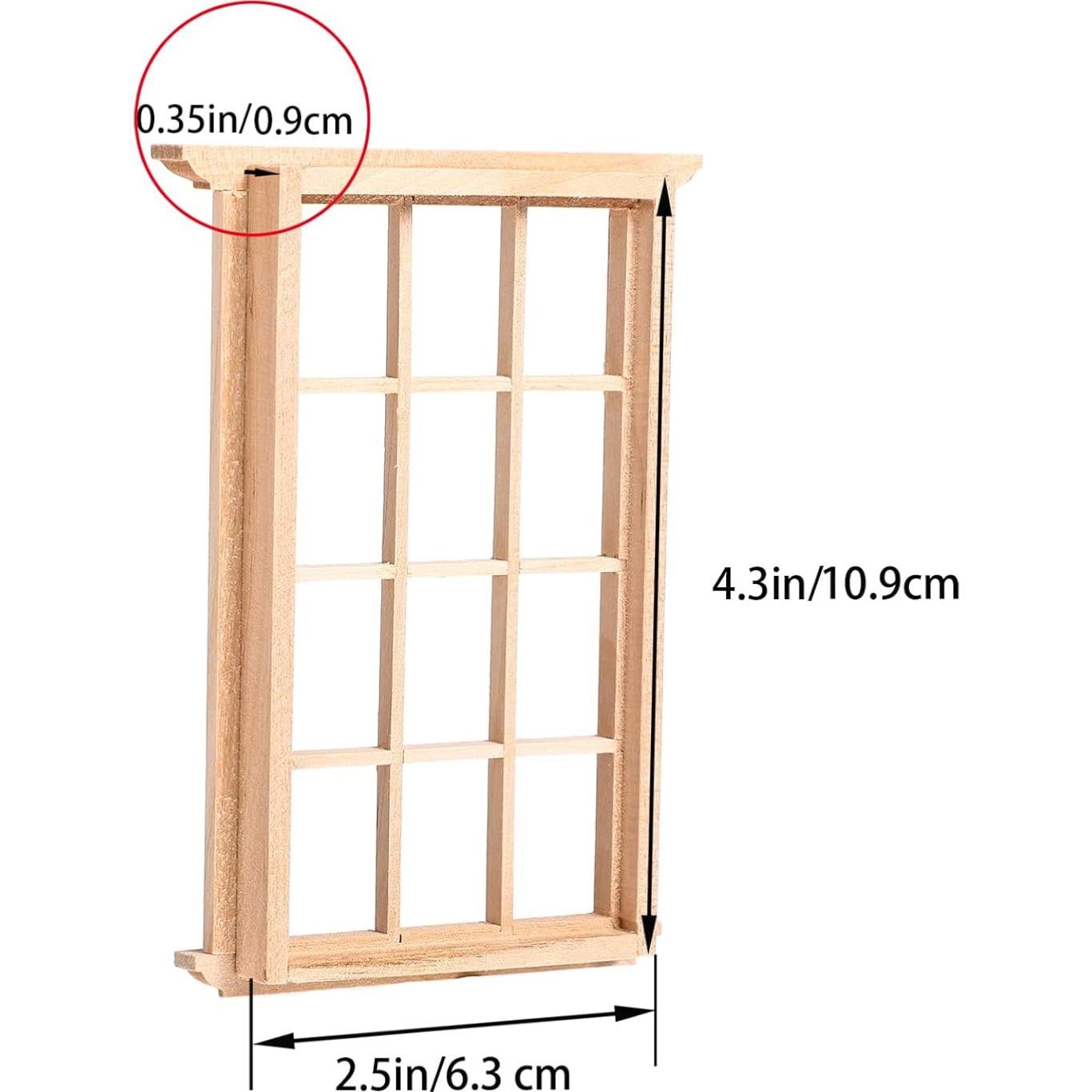 Ventanas Miniatura de Madera YARNOW 8 Pcs 1/12 para Muñecas