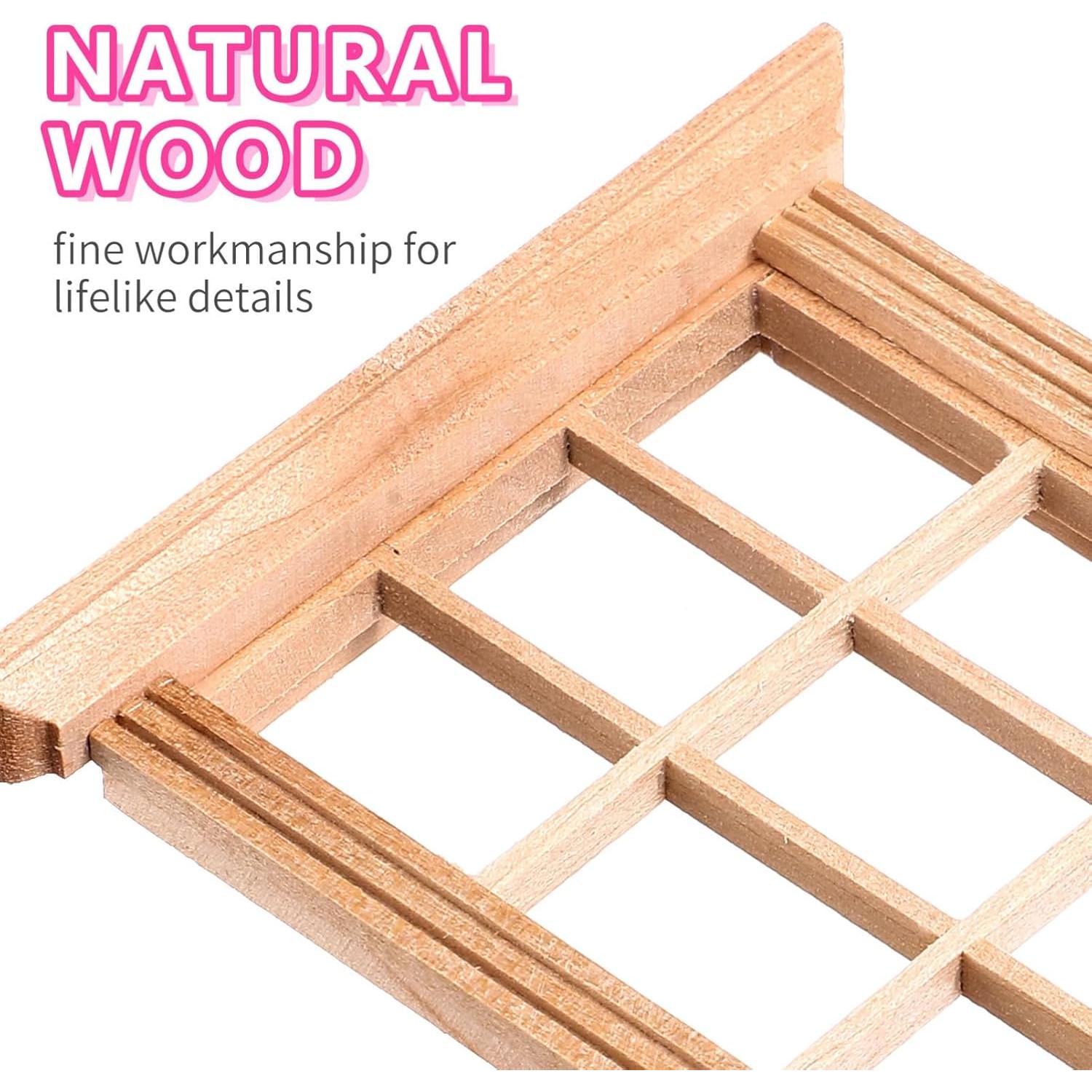 Ventanas Miniatura de Madera YARNOW 8 Pcs 1/12 para Muñecas