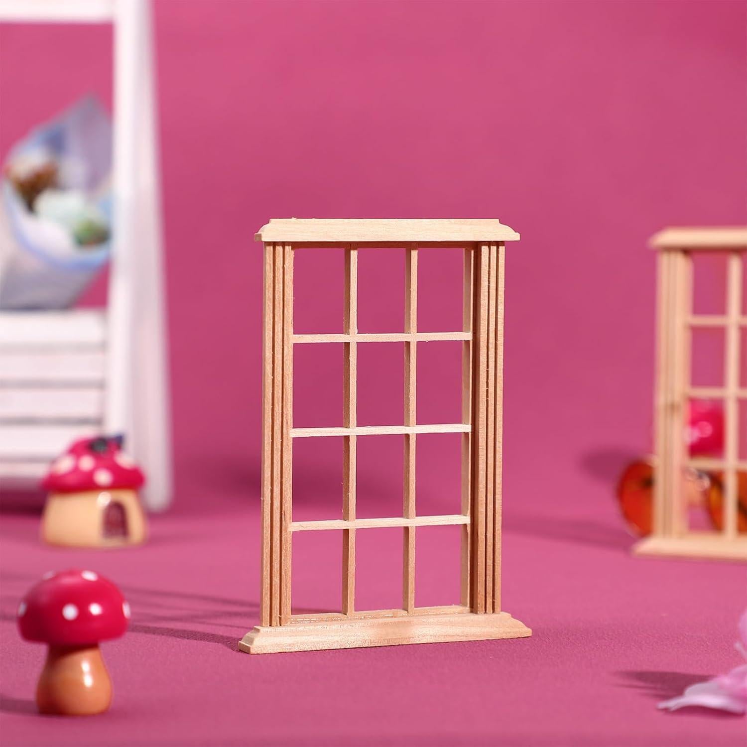 Ventanas Miniatura de Madera YARNOW 8 Pcs 1/12 para Muñecas