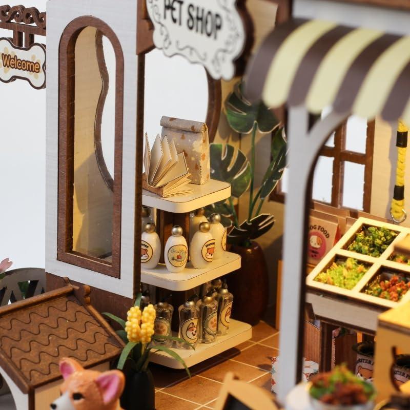 Kit de Casa Miniatura DIY CRIOLPO Tienda de Mascotas 29x19.5cm