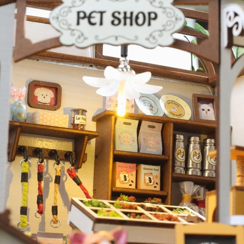 Kit de Casa Miniatura DIY CRIOLPO Tienda de Mascotas 29x19.5cm