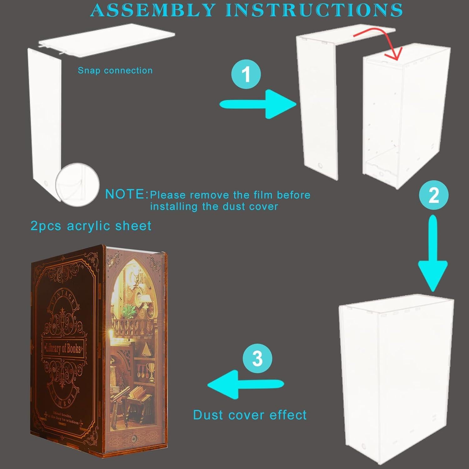 Cubierta Acrílica Spilay para Biblioteca de Libros SL06 24x9cm