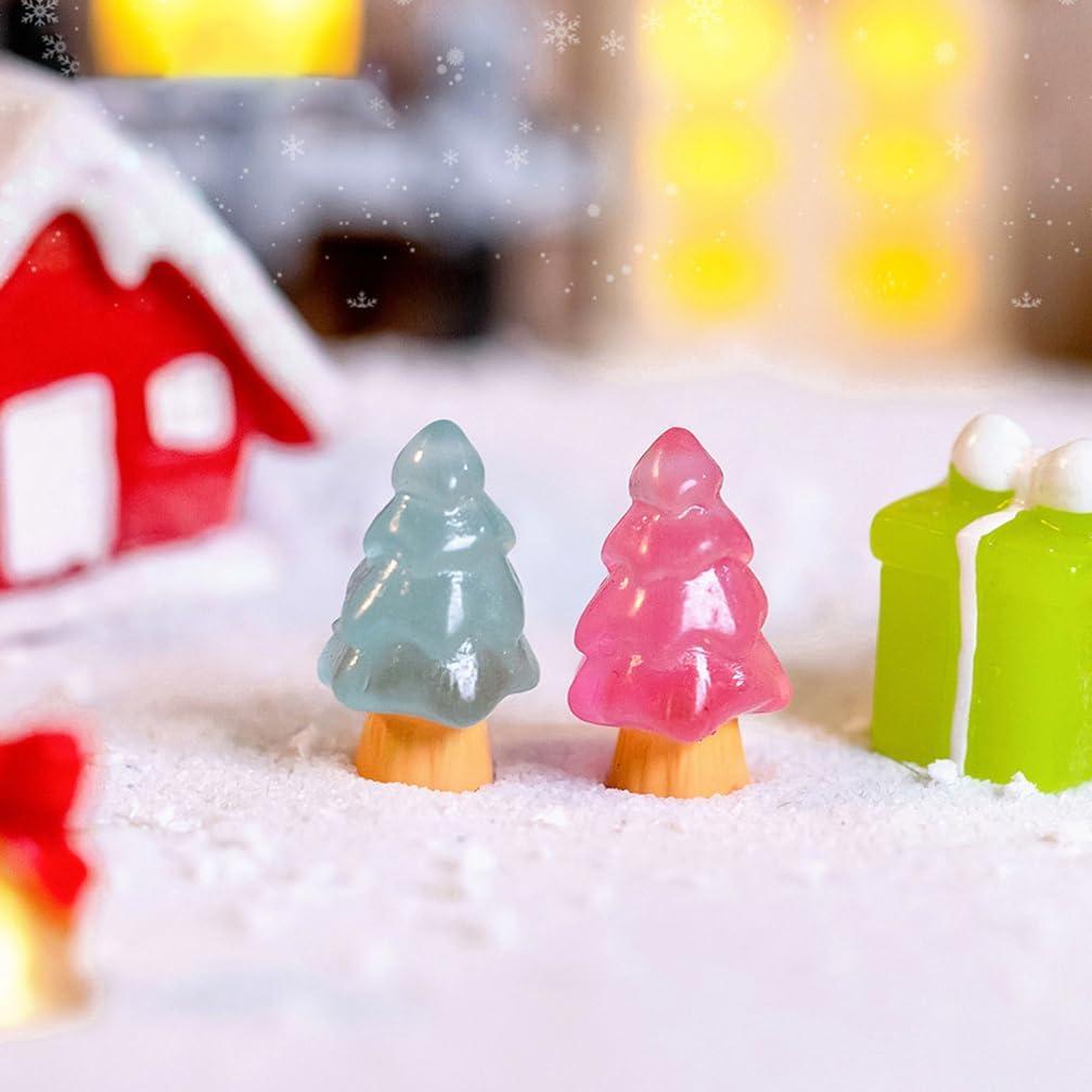 32 Mini Árboles de Navidad Luminiscentes JECOMPRIS Resina
