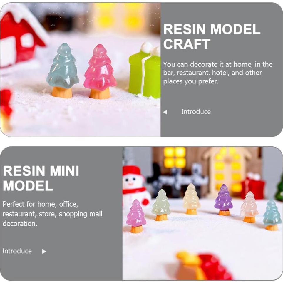 32 Mini Árboles de Navidad Luminiscentes JECOMPRIS Resina