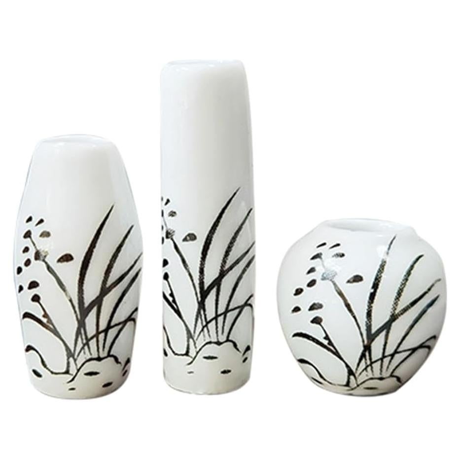 3 Jarrones Mini de Cerámica para Casa de Muñecas - Adorno Jardín