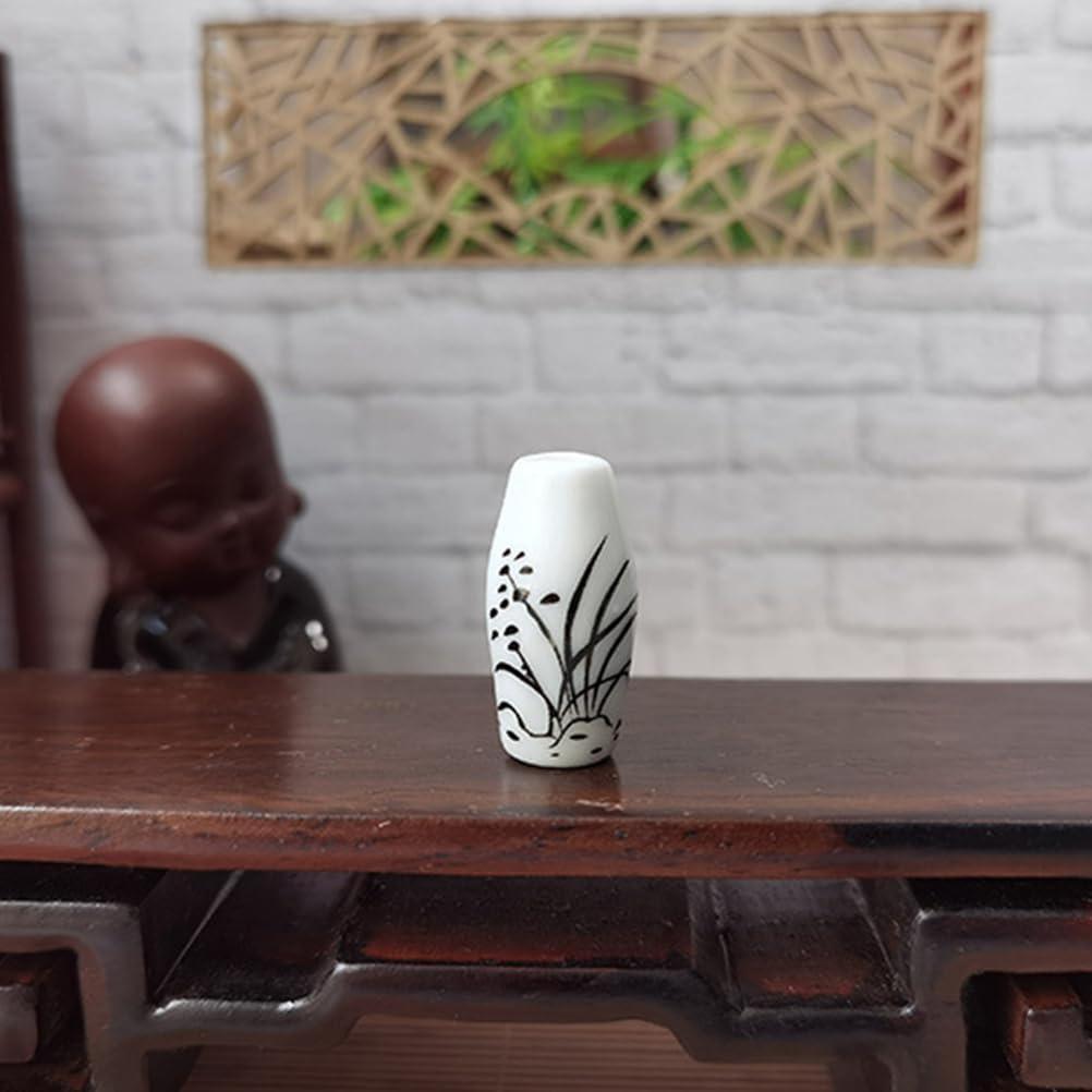 3 Jarrones Mini de Cerámica para Casa de Muñecas - Adorno Jardín