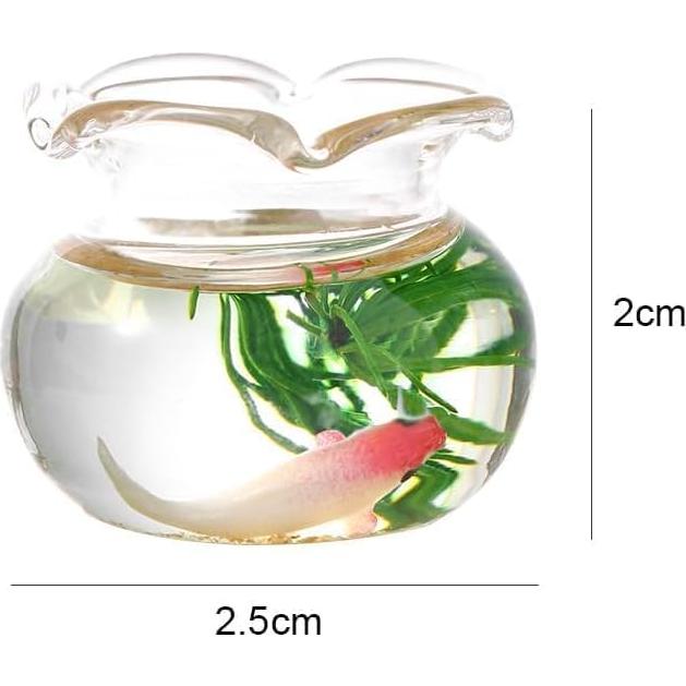 Set 2 Acuarios Miniatura de Vidrio Labriciyon 1:12 para Decoración