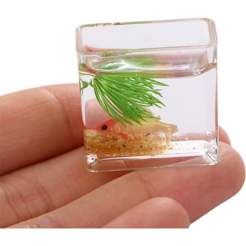 Set 2 Acuarios Miniatura de Vidrio Labriciyon 1:12 para Decoración