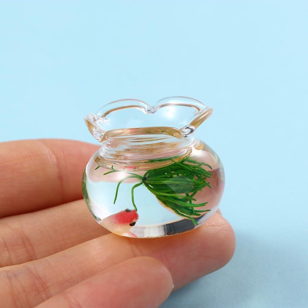 Set 2 Acuarios Miniatura de Vidrio Labriciyon 1:12 para Decoración