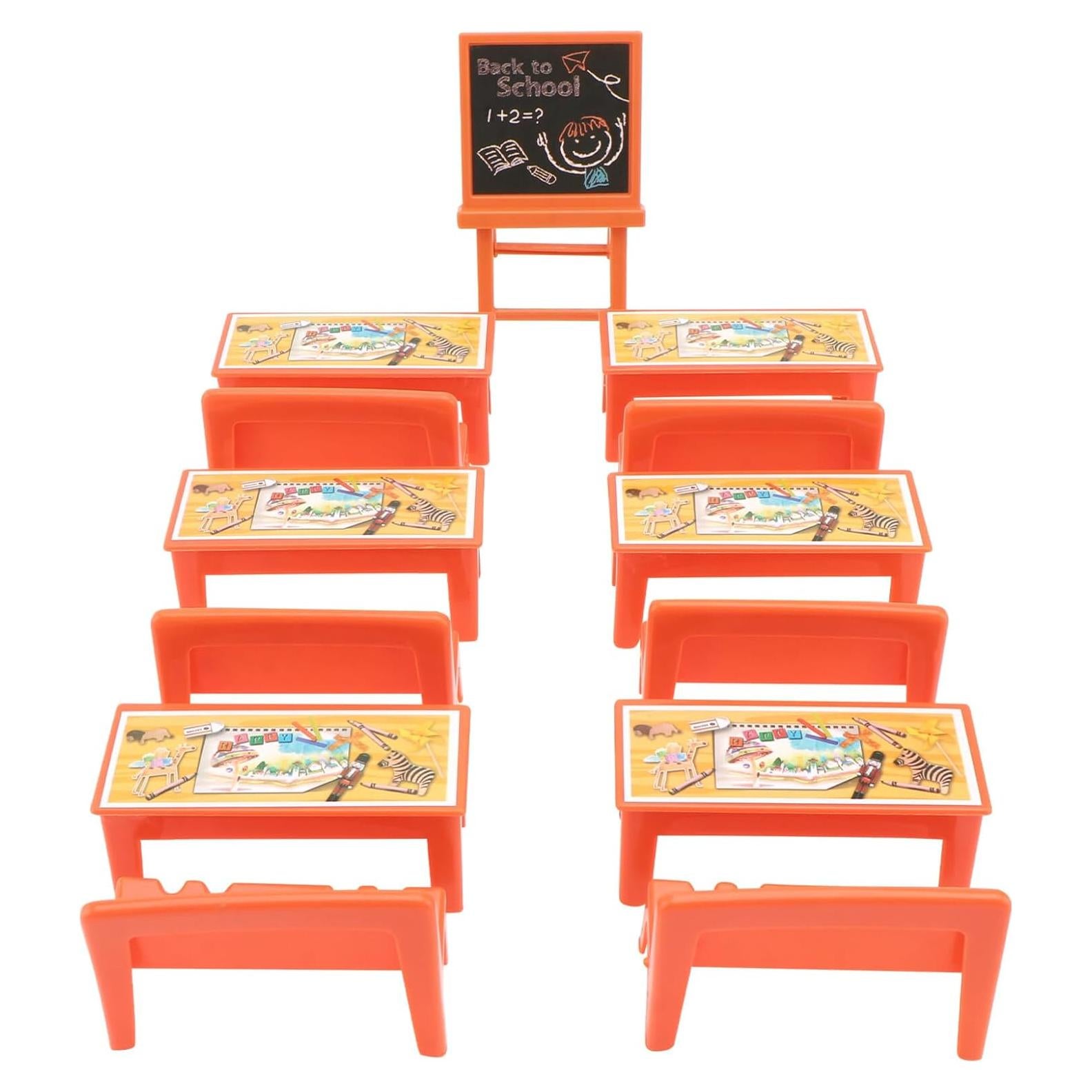 Juego de Muebles de Aula Miniatura NUOBESTY 13 Piezas