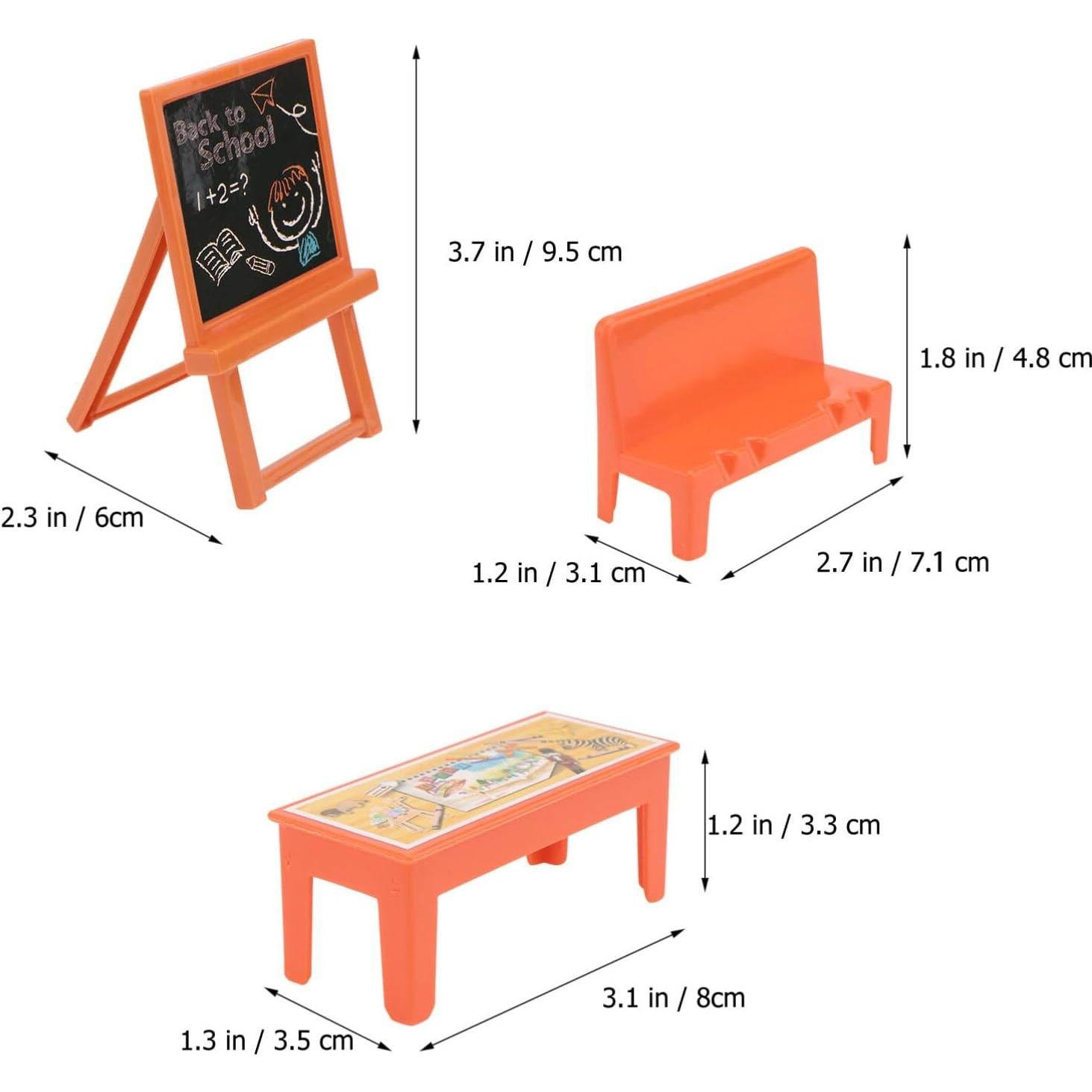 Juego de Muebles de Aula Miniatura NUOBESTY 13 Piezas