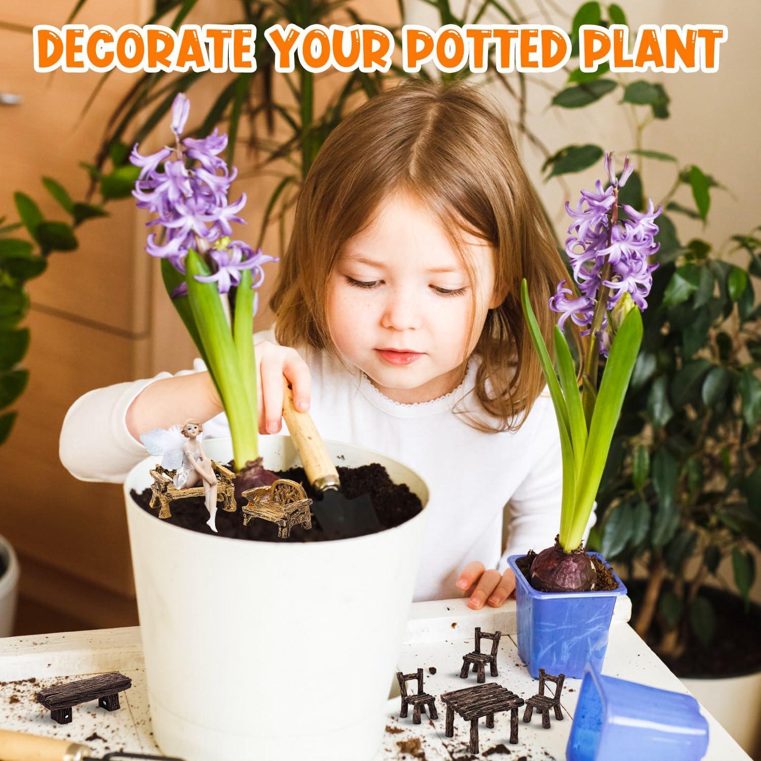 Conjunto de Muebles Miniatura de Jardín de Hadas 11 Piezas