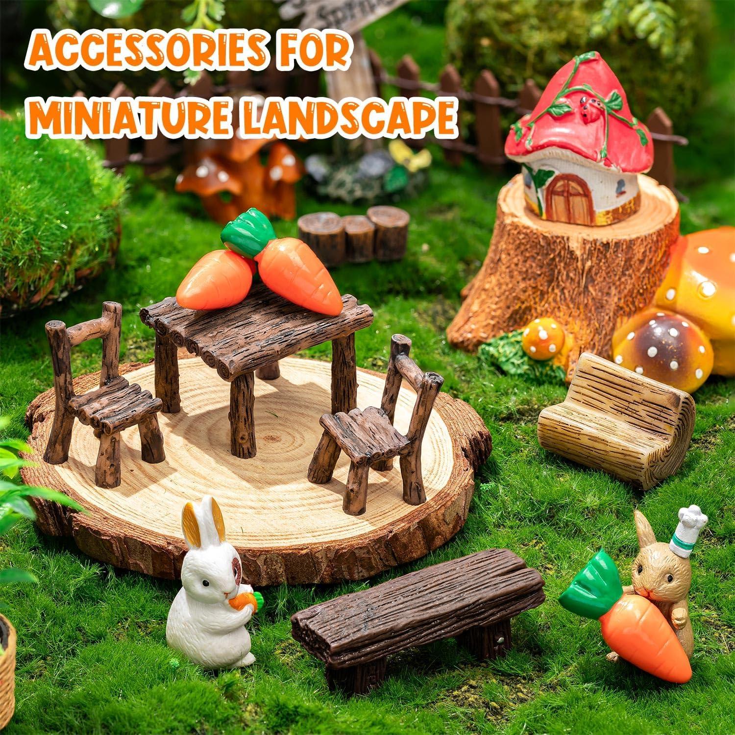 Conjunto de Muebles Miniatura de Jardín de Hadas 11 Piezas