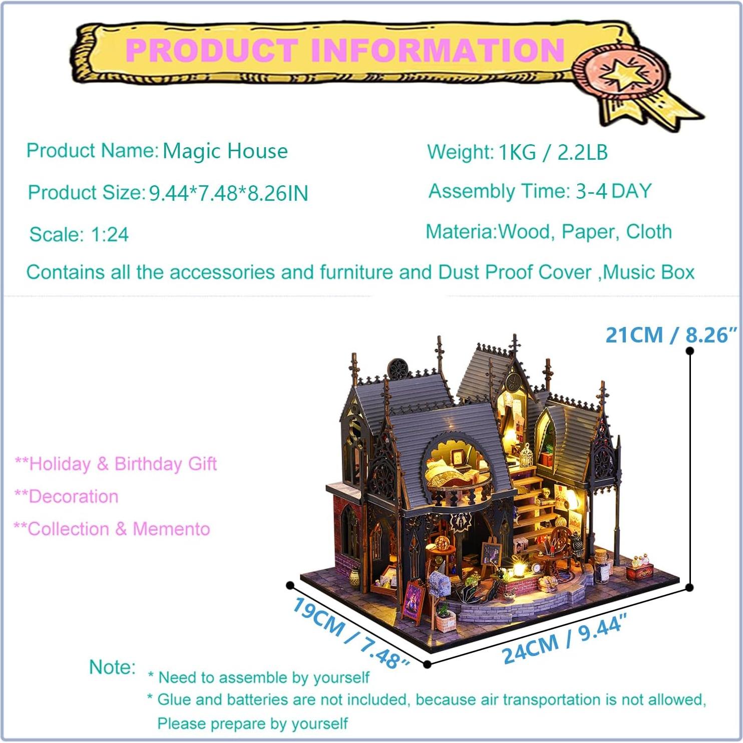 Kit Casa de Muñecas Miniatura Roroom 3D DIY Madera LED