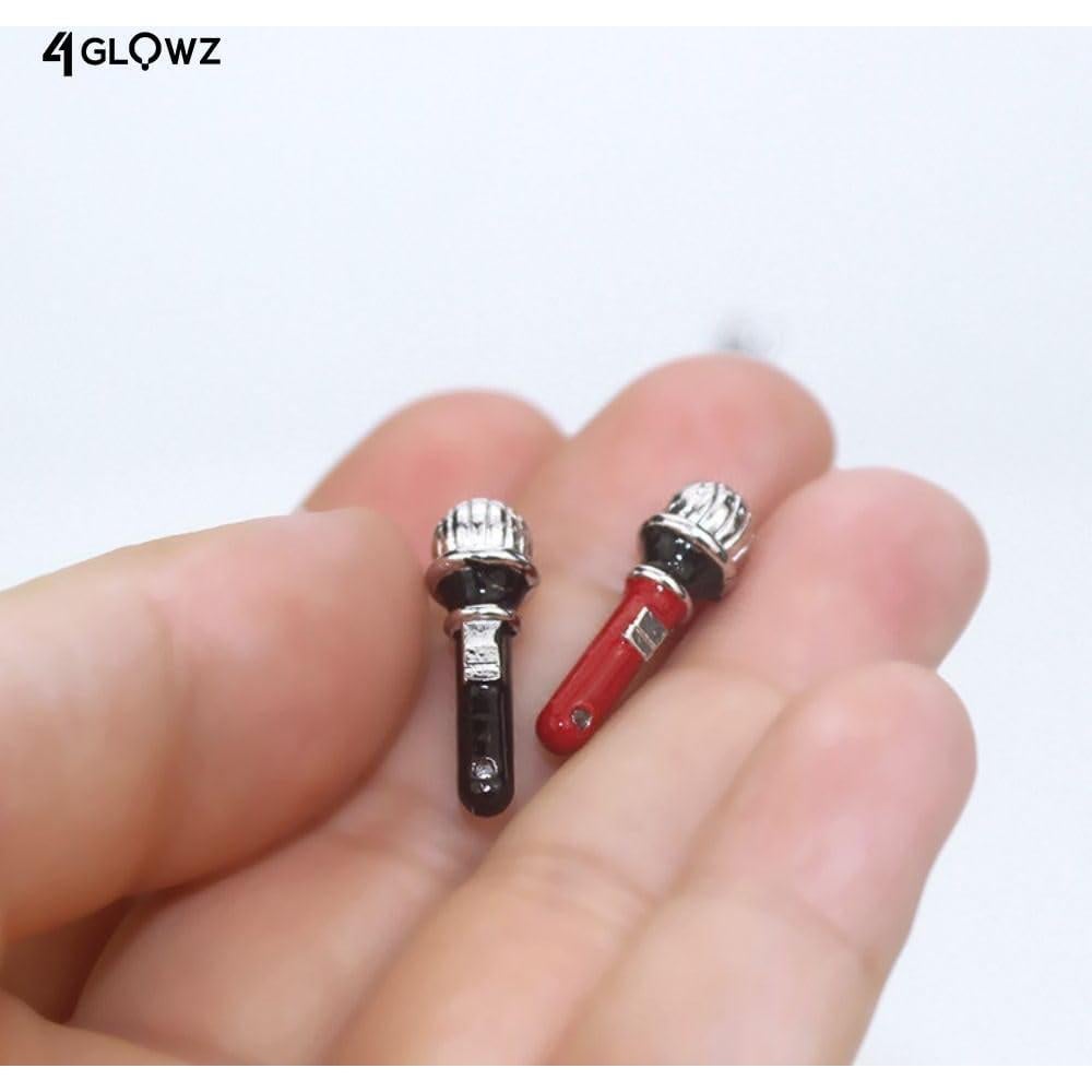 Micrófono Miniatura 1:12 4GlowZ con Soporte - Negro