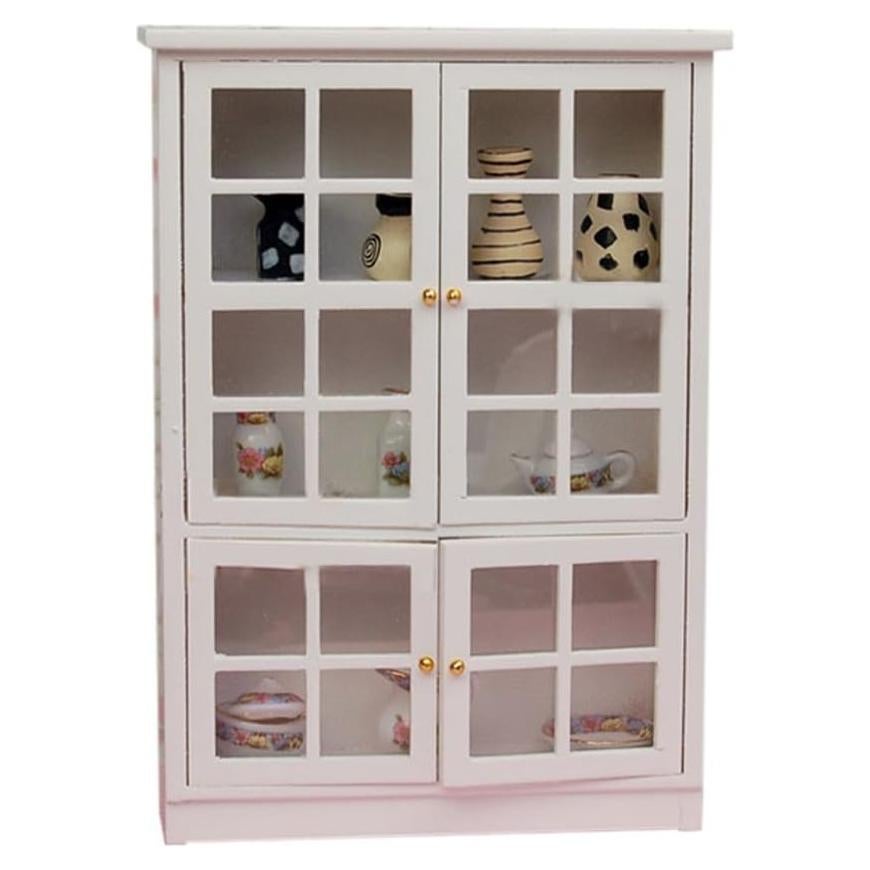 Armario de Cocina de Madera Blanca 1:12 BESTLEE Mueble Miniatura
