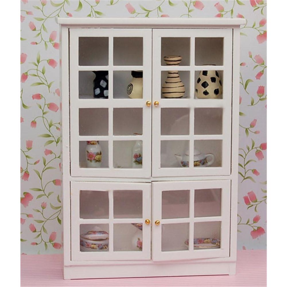 Armario de Cocina de Madera Blanca 1:12 BESTLEE Mueble Miniatura