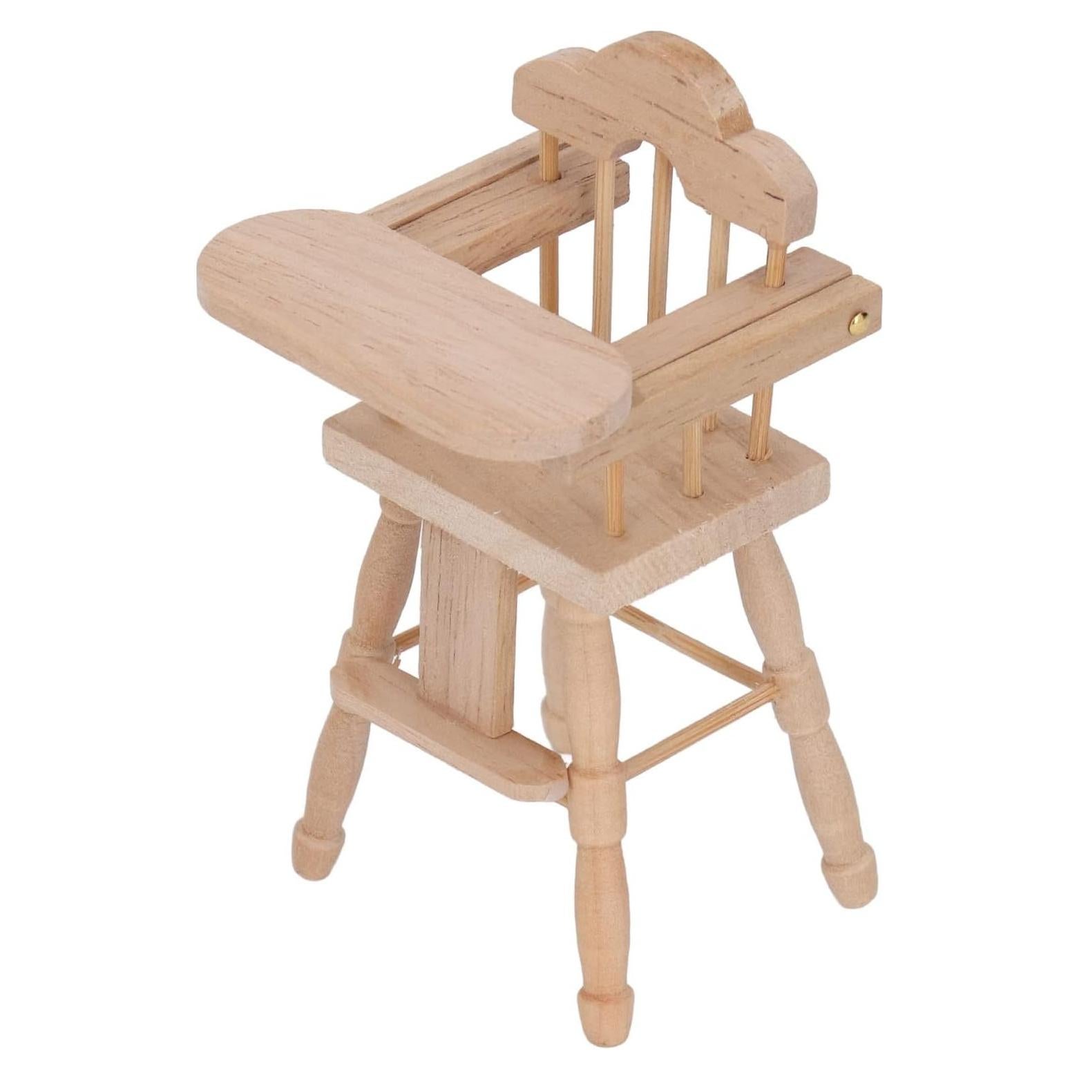 Silla de Comedor Miniatura para Casa de Muñecas 1:12 de Madera