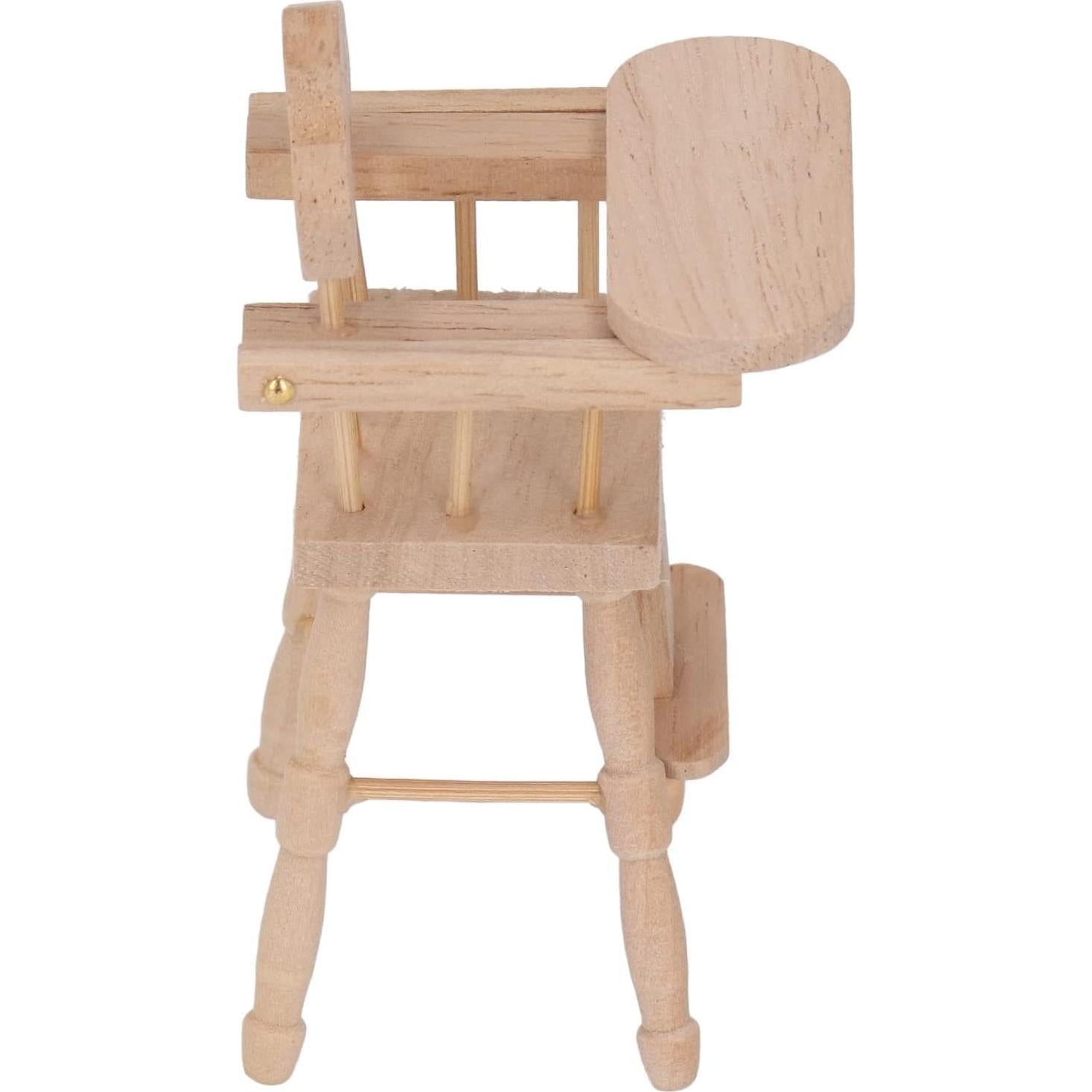 Silla de Comedor Miniatura para Casa de Muñecas 1:12 de Madera