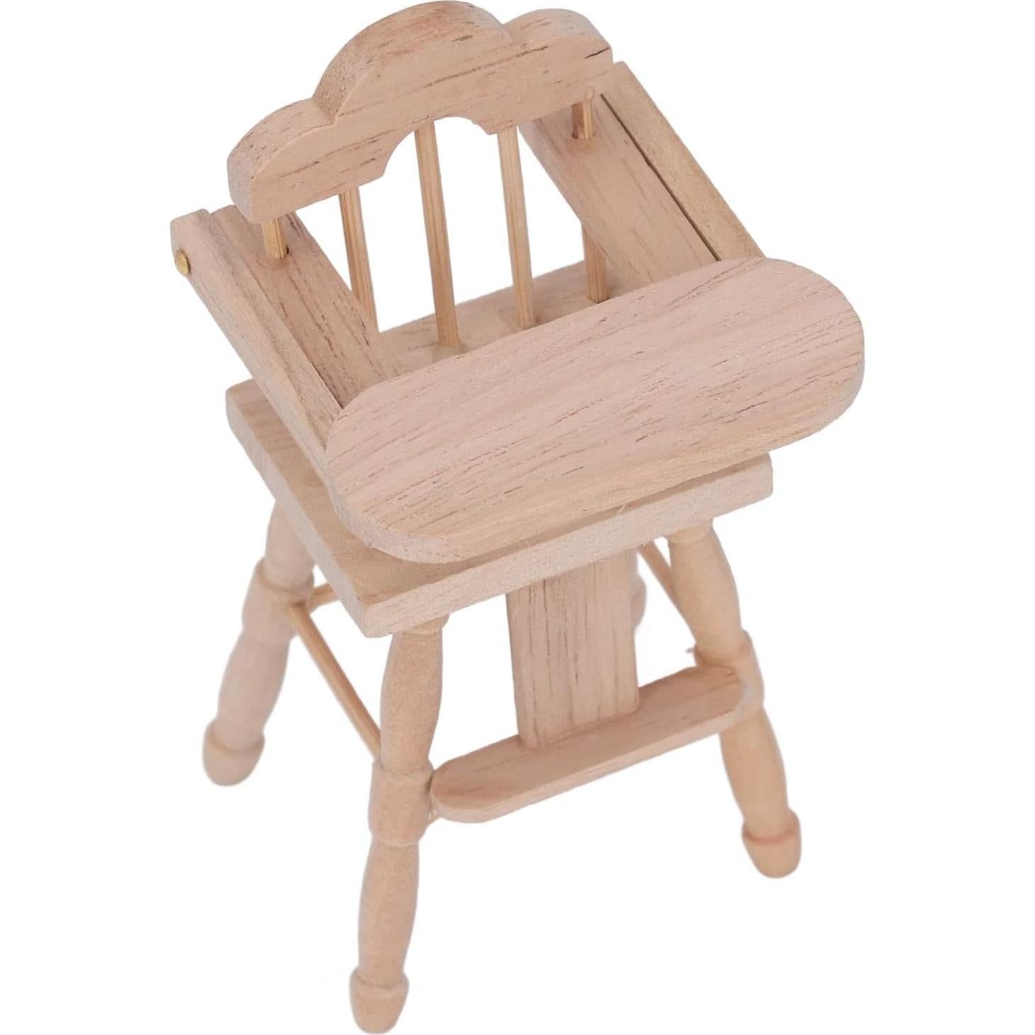 Silla de Comedor Miniatura para Casa de Muñecas 1:12 de Madera