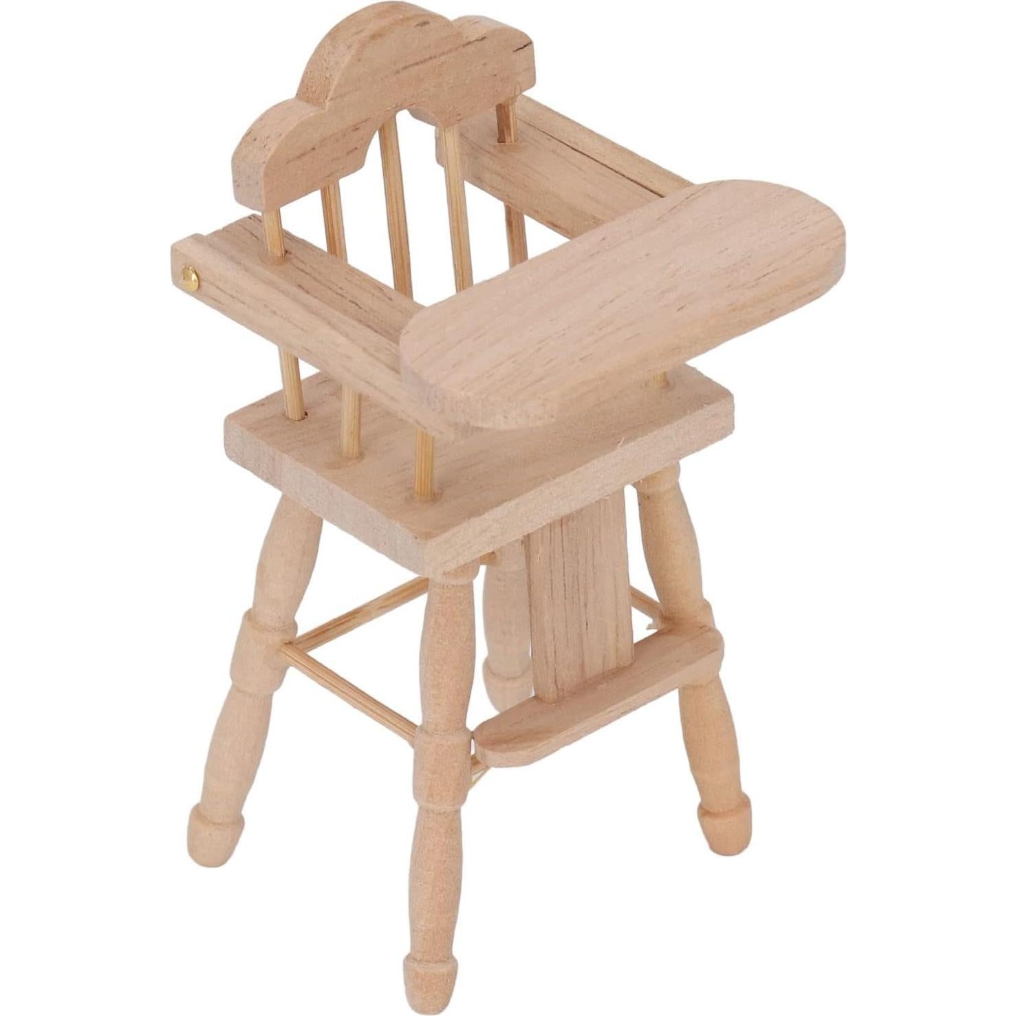 Silla de Comedor Miniatura para Casa de Muñecas 1:12 de Madera