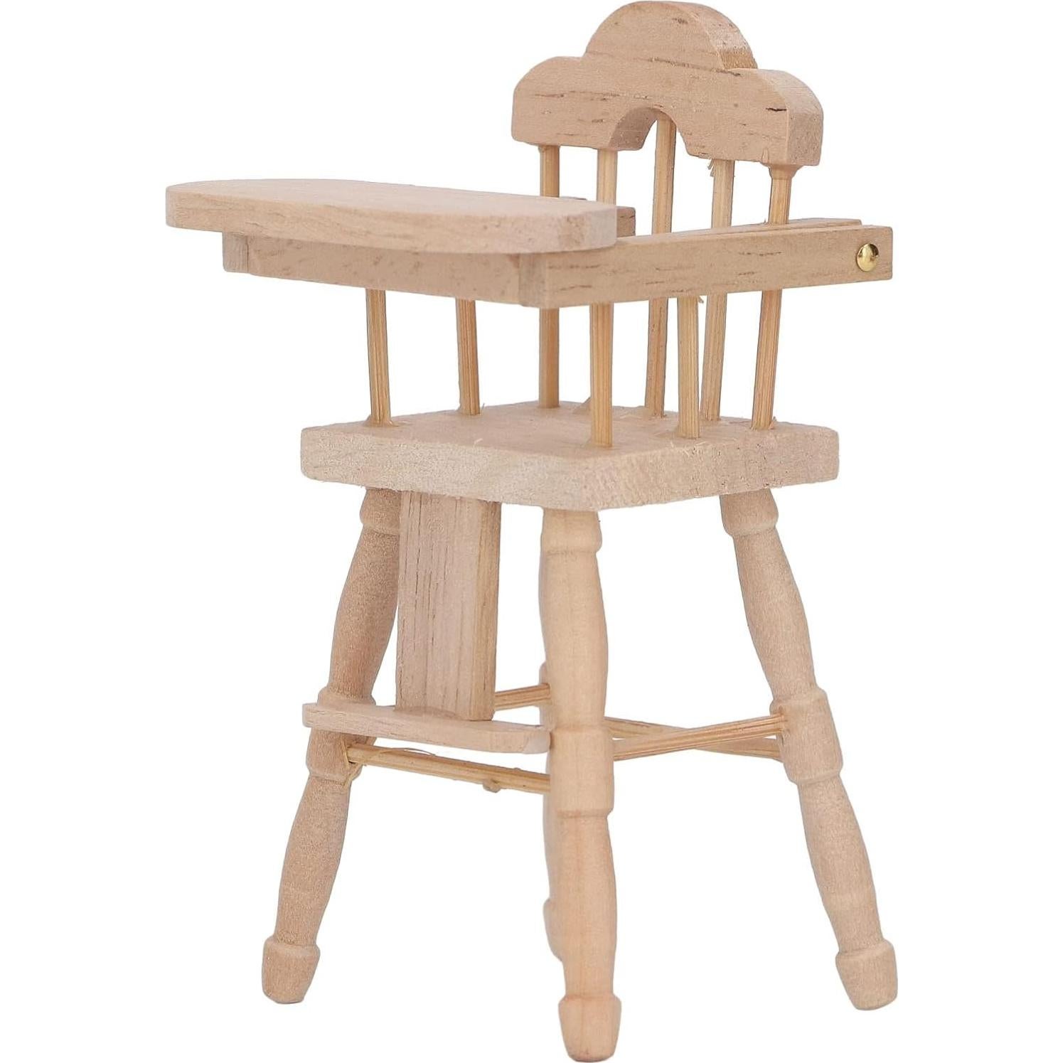 Silla de Comedor Miniatura para Casa de Muñecas 1:12 de Madera