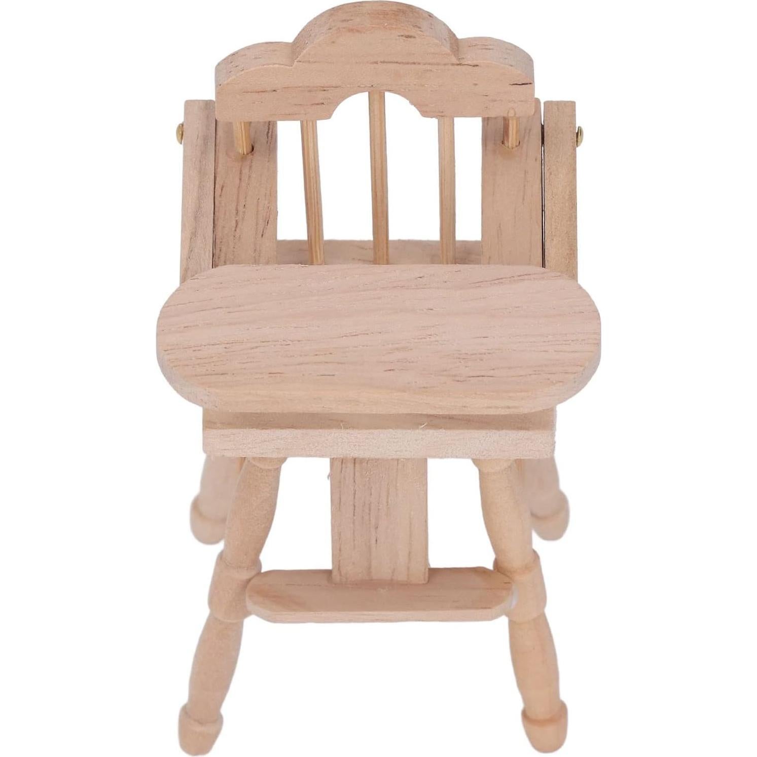 Silla de Comedor Miniatura para Casa de Muñecas 1:12 de Madera