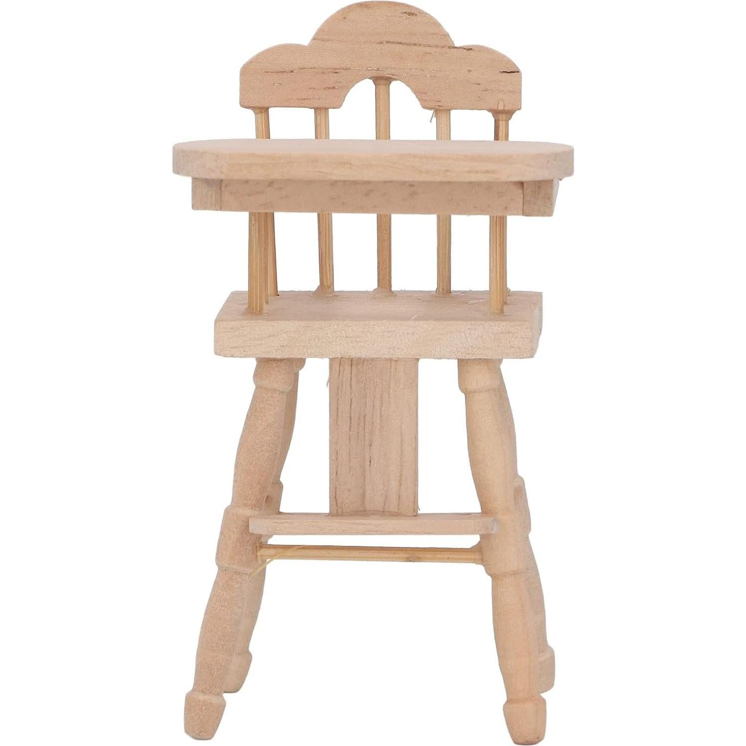 Silla de Comedor Miniatura para Casa de Muñecas 1:12 de Madera