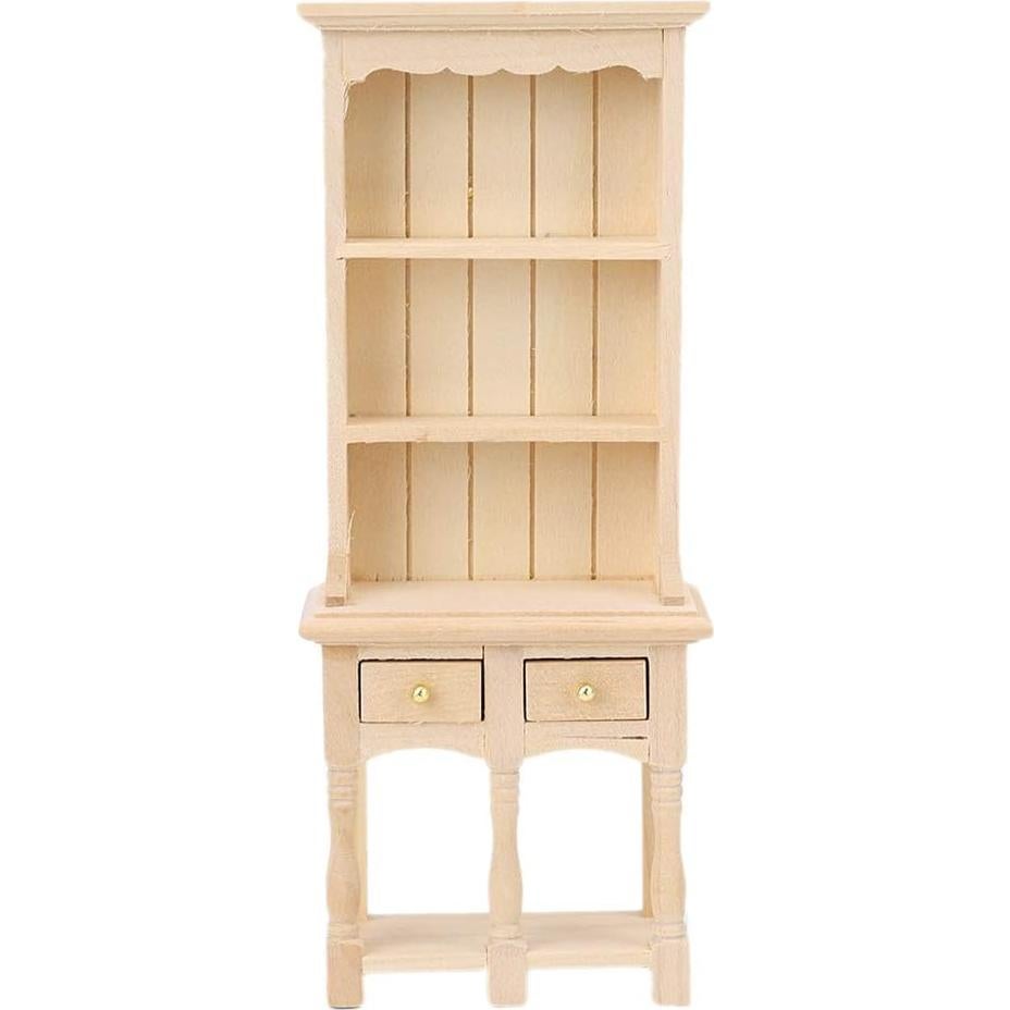 Estantería de Madera para Casa de Muñecas Tnfeeon 1:12