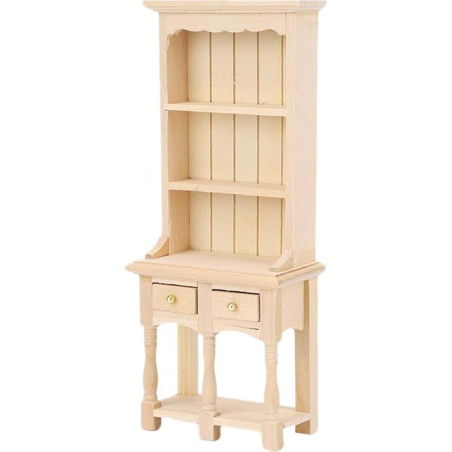 Estantería de Madera para Casa de Muñecas Tnfeeon 1:12