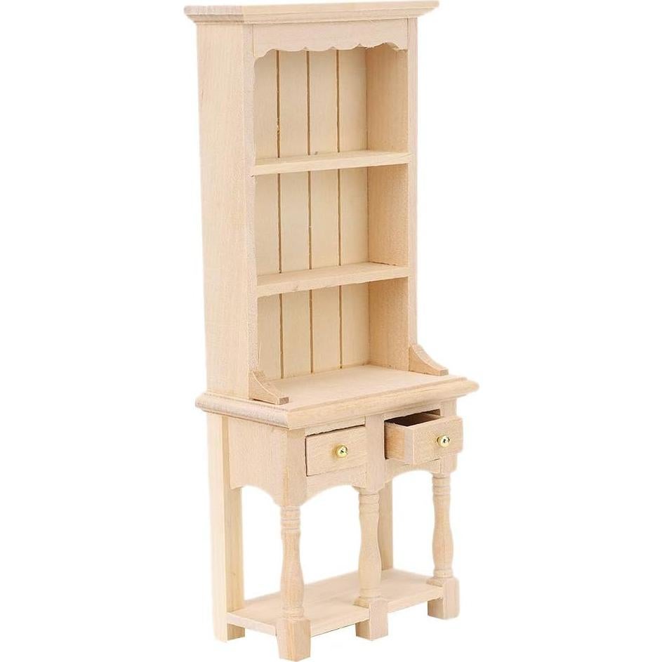 Estantería de Madera para Casa de Muñecas Tnfeeon 1:12
