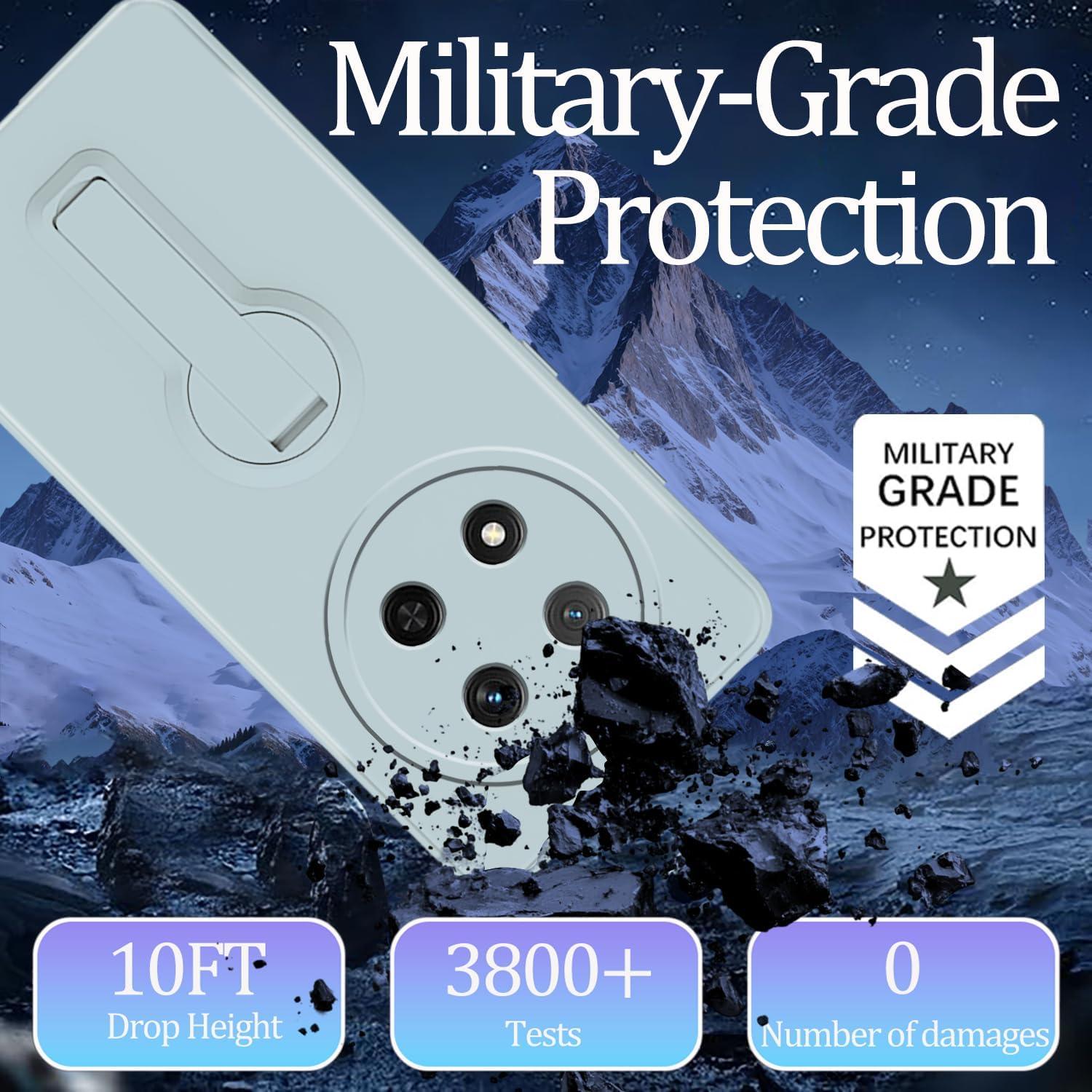 Funda de Silicona Honor Magic 7 Lite con Soporte y Correa - Azul Claro