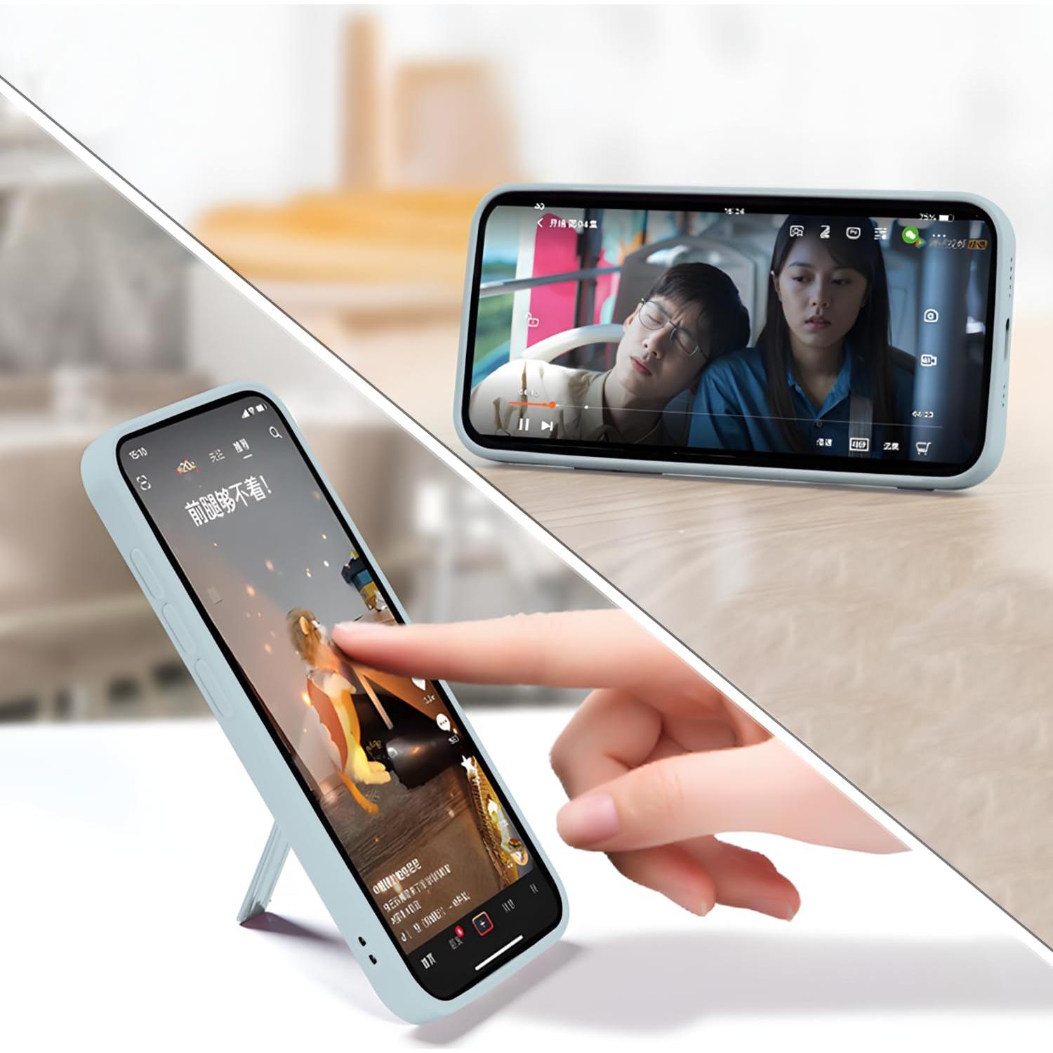 Funda de Silicona Honor Magic 7 Lite con Soporte y Correa - Azul Claro