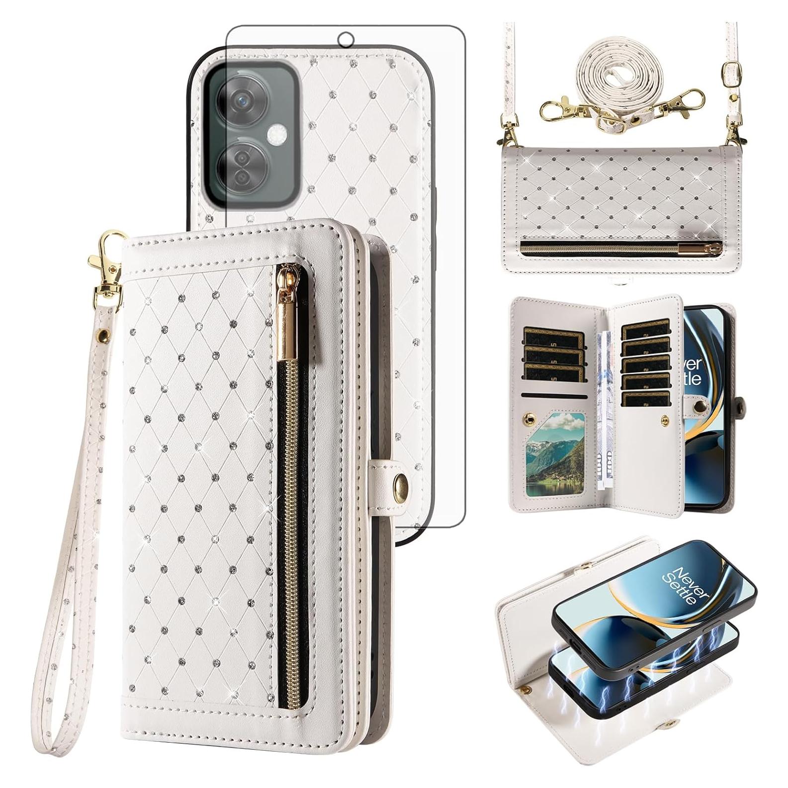 Funda Cartera Asuwish para OnePlus Nord N30/CE 3 Lite Blanca