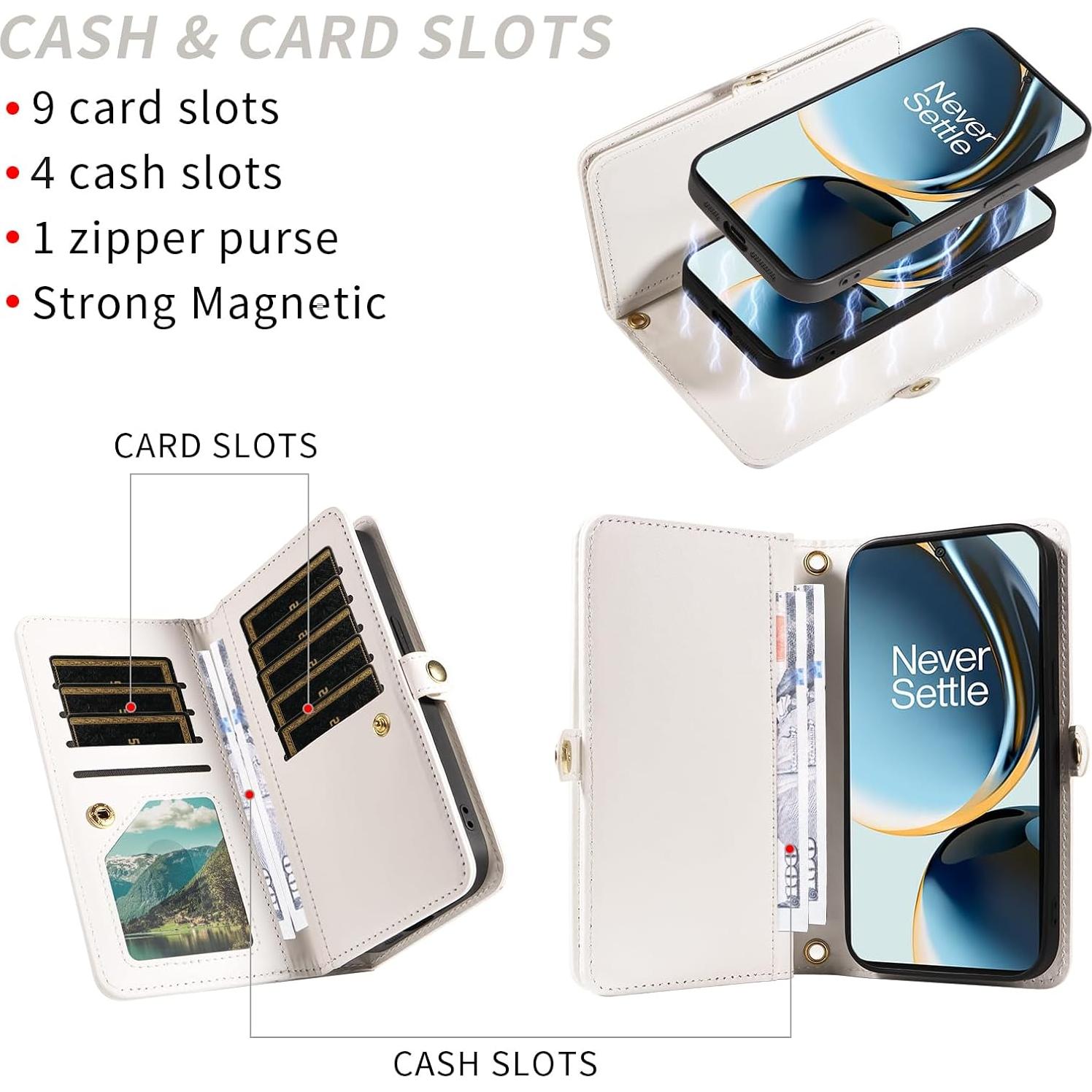 Funda Cartera Asuwish para OnePlus Nord N30/CE 3 Lite Blanca