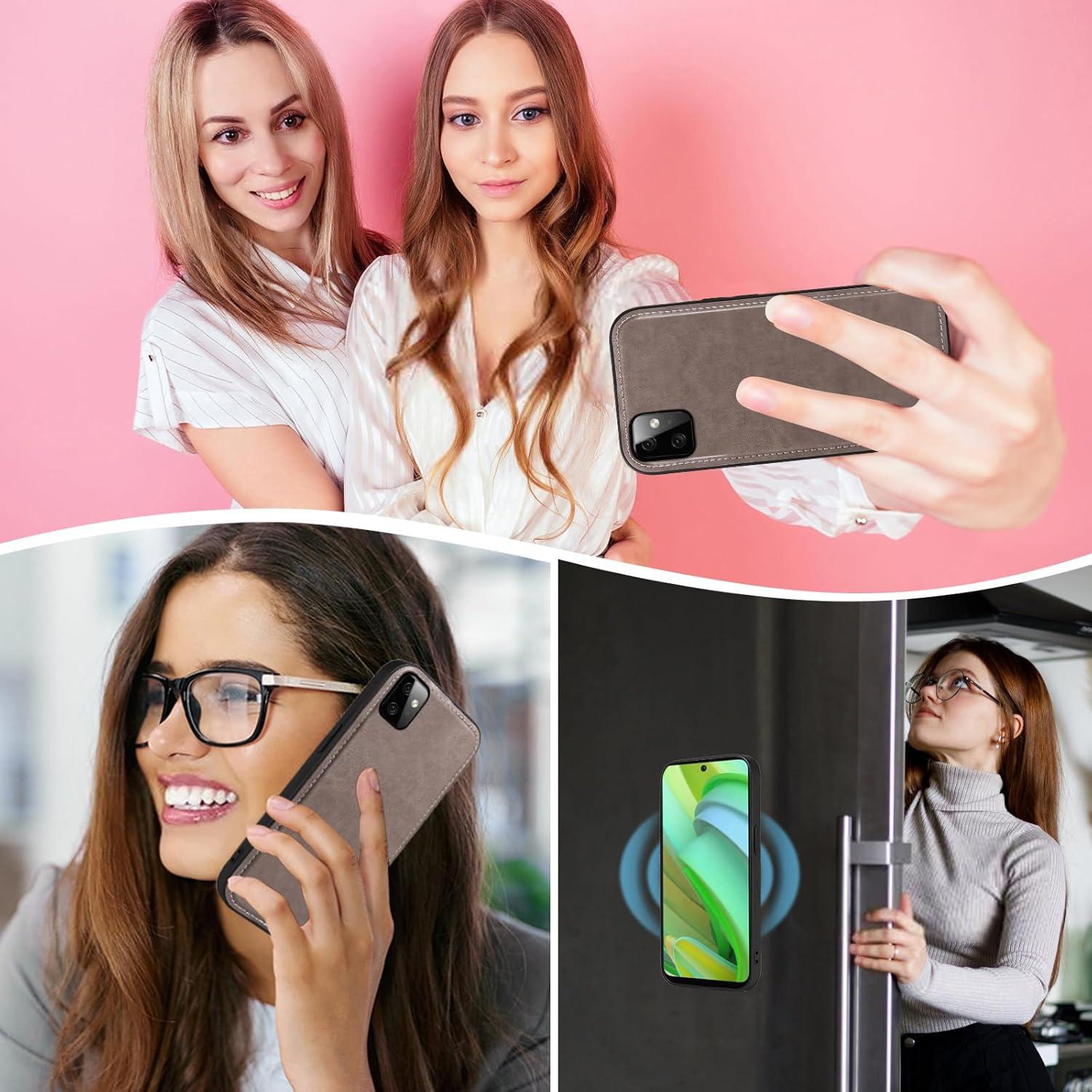 Funda Asuwish para Motorola Moto G Power 5G 2023 Gris con Cartera