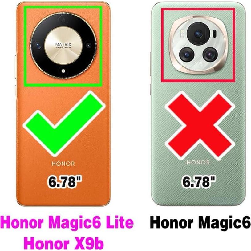 Funda de Cartera Asuwish para Honor Magic 6 Lite 5G - Negro