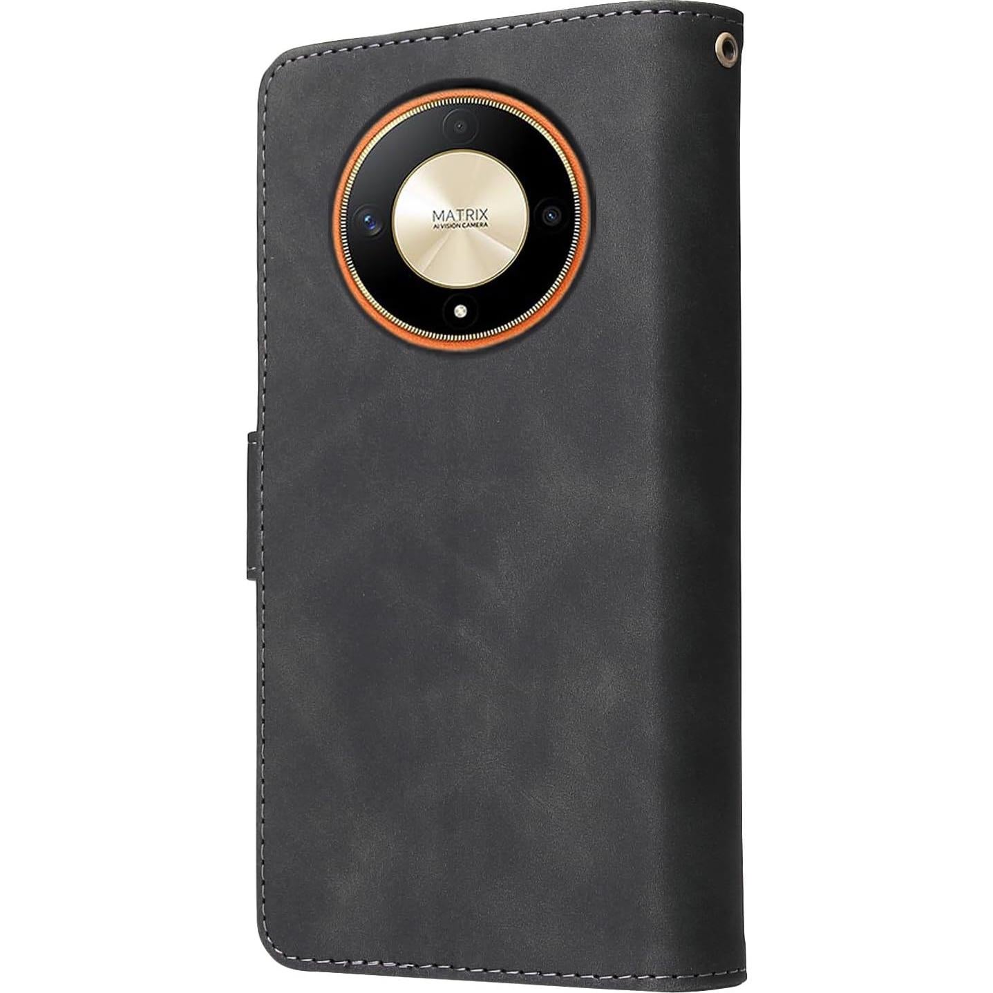 Funda de Cartera Asuwish para Honor Magic 6 Lite 5G - Negro