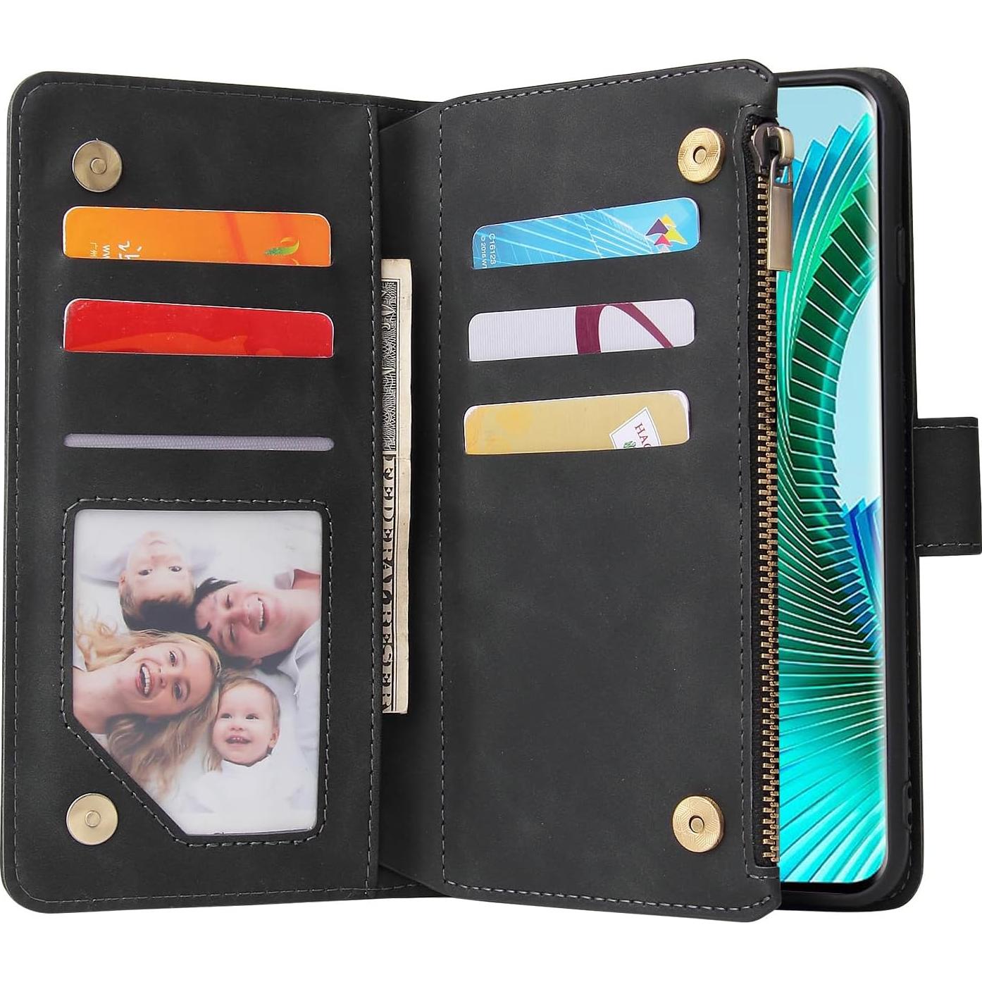 Funda de Cartera Asuwish para Honor Magic 6 Lite 5G - Negro