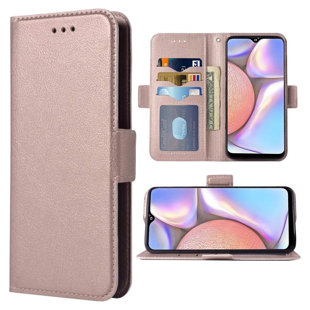 Funda Flip Wallet Samsung Galaxy A10S Oro Rosa con Soporte
