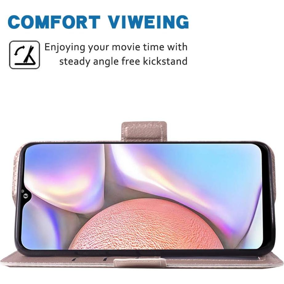 Funda Flip Wallet Samsung Galaxy A10S Oro Rosa con Soporte