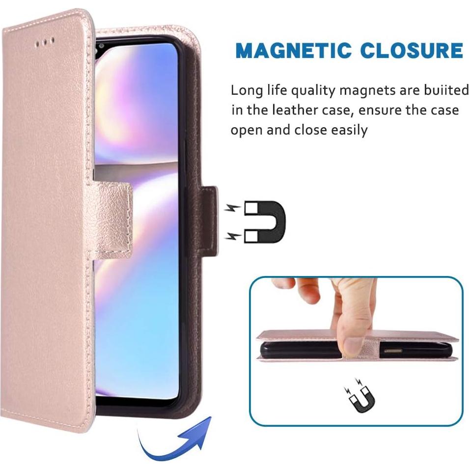 Funda Flip Wallet Samsung Galaxy A10S Oro Rosa con Soporte