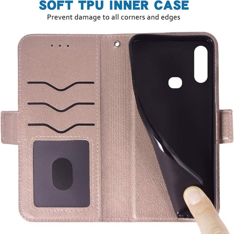 Funda Flip Wallet Samsung Galaxy A10S Oro Rosa con Soporte