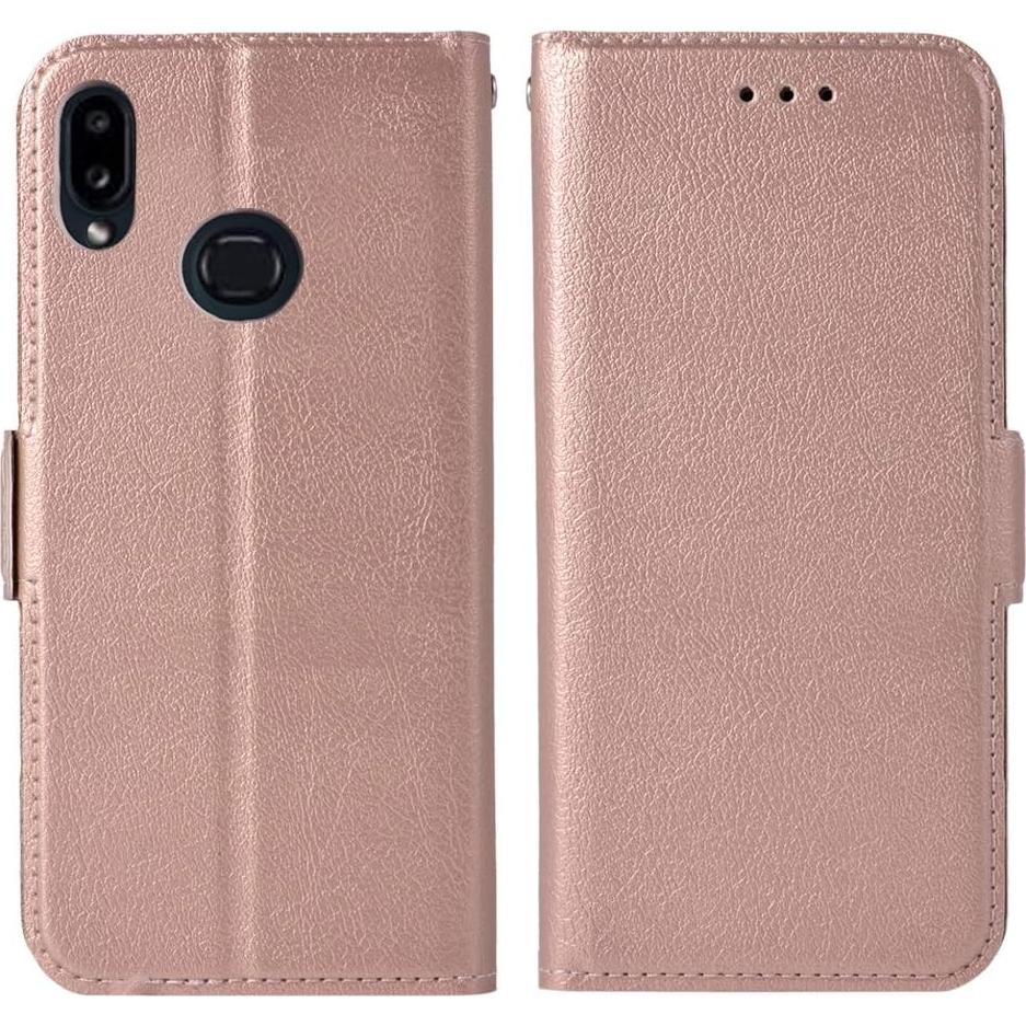 Funda Flip Wallet Samsung Galaxy A10S Oro Rosa con Soporte